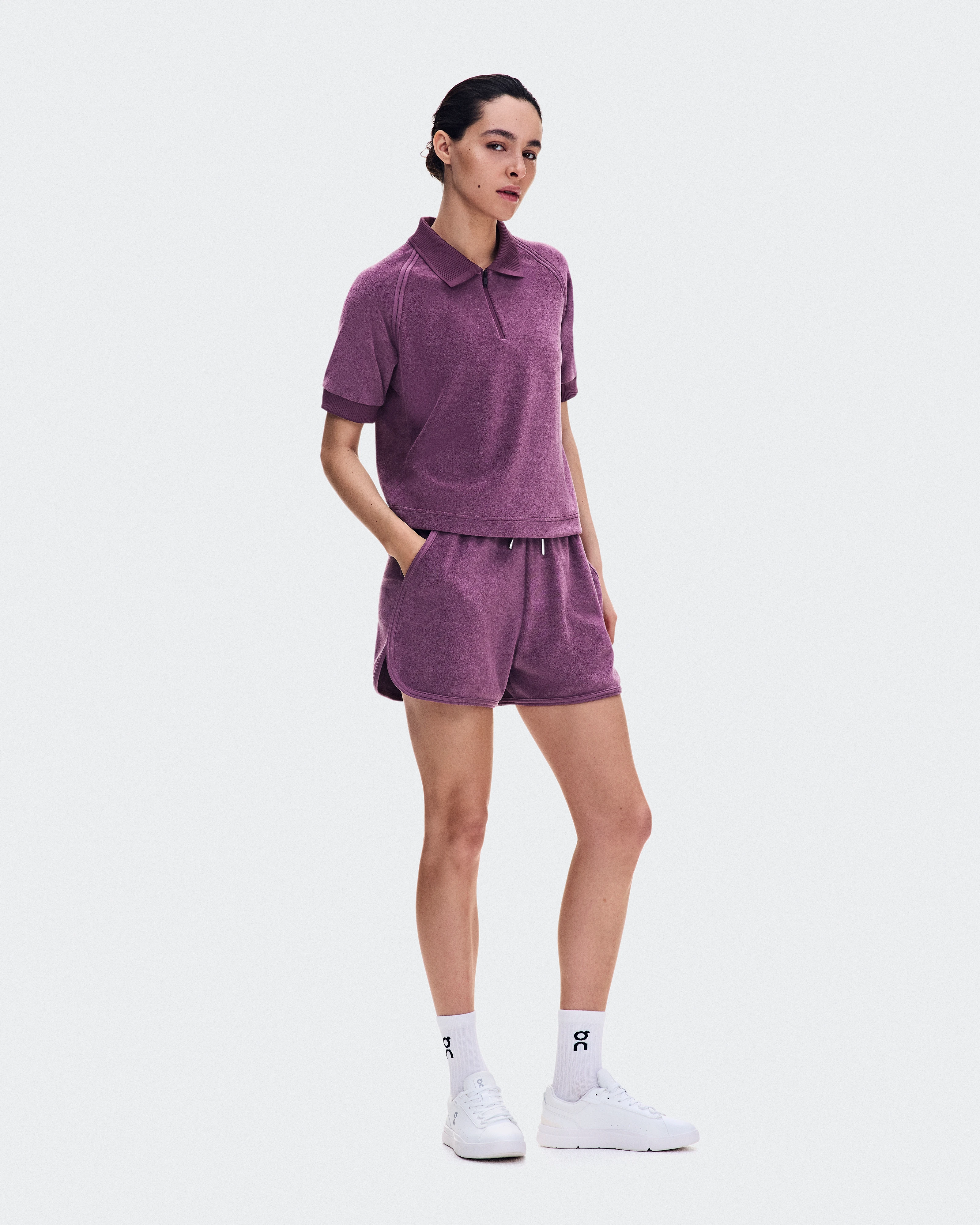 On Courtside Shorts Terry Cassis Femme Active Life