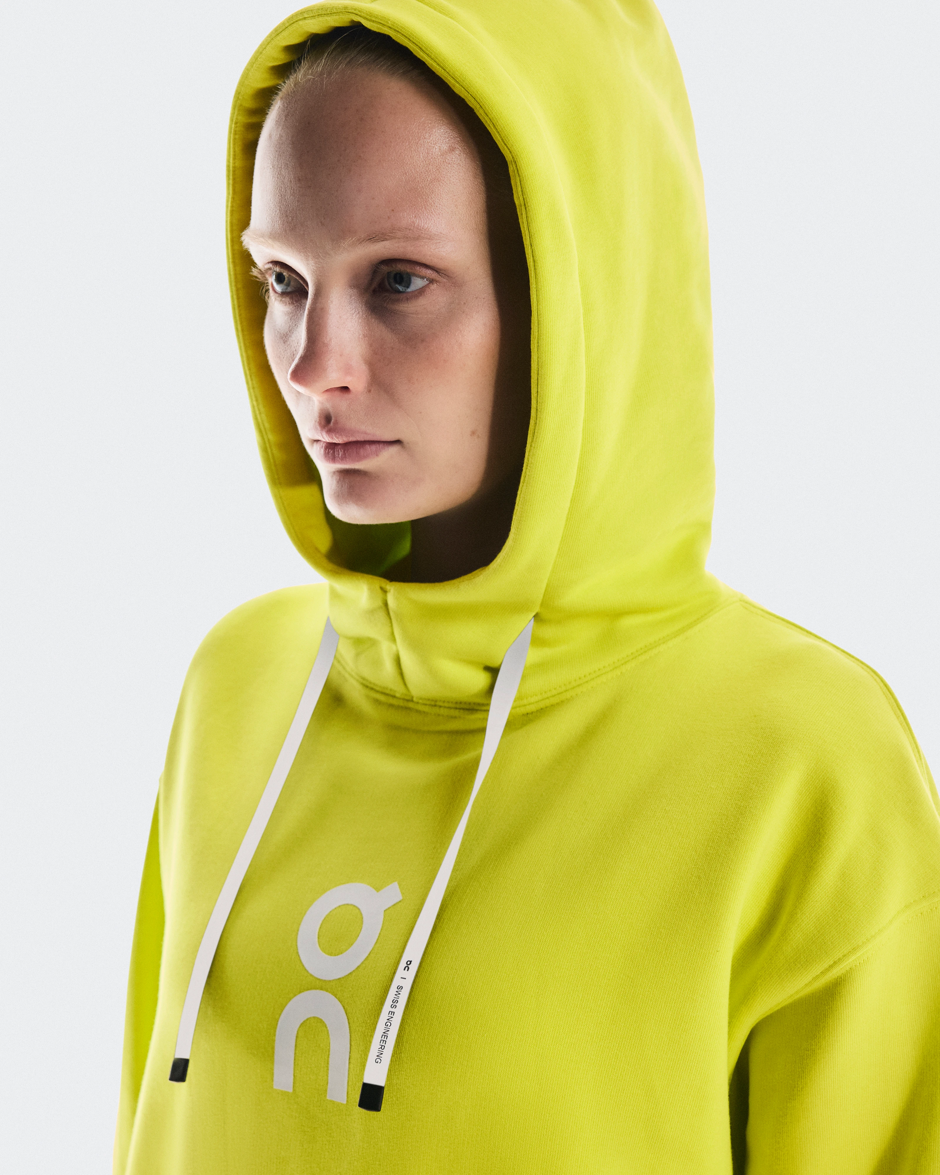 On Club Hoodie Lime Femme Sweats à capuche et sweats