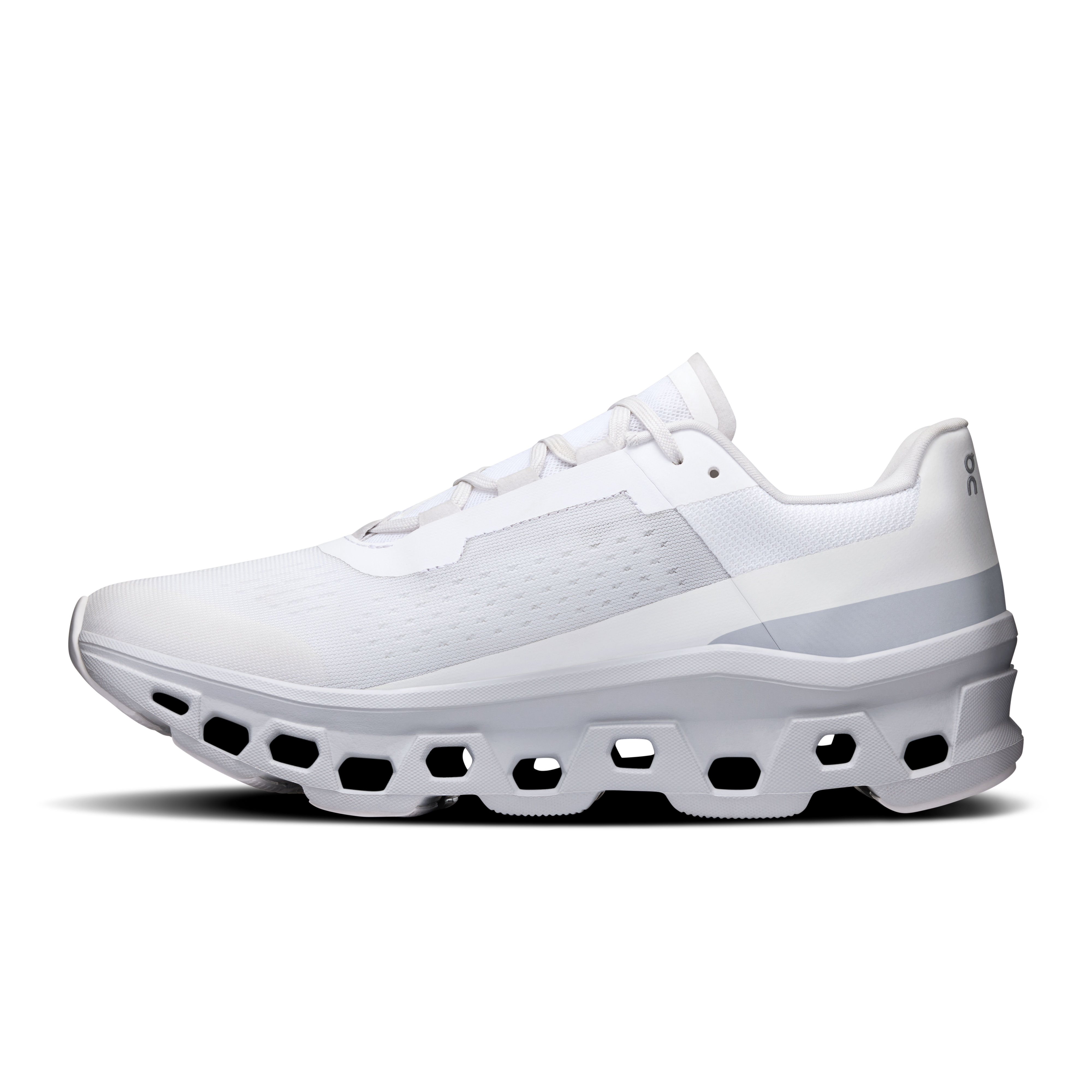 On Cloudmonster White & Glacier Homme Running sur route Chaussures