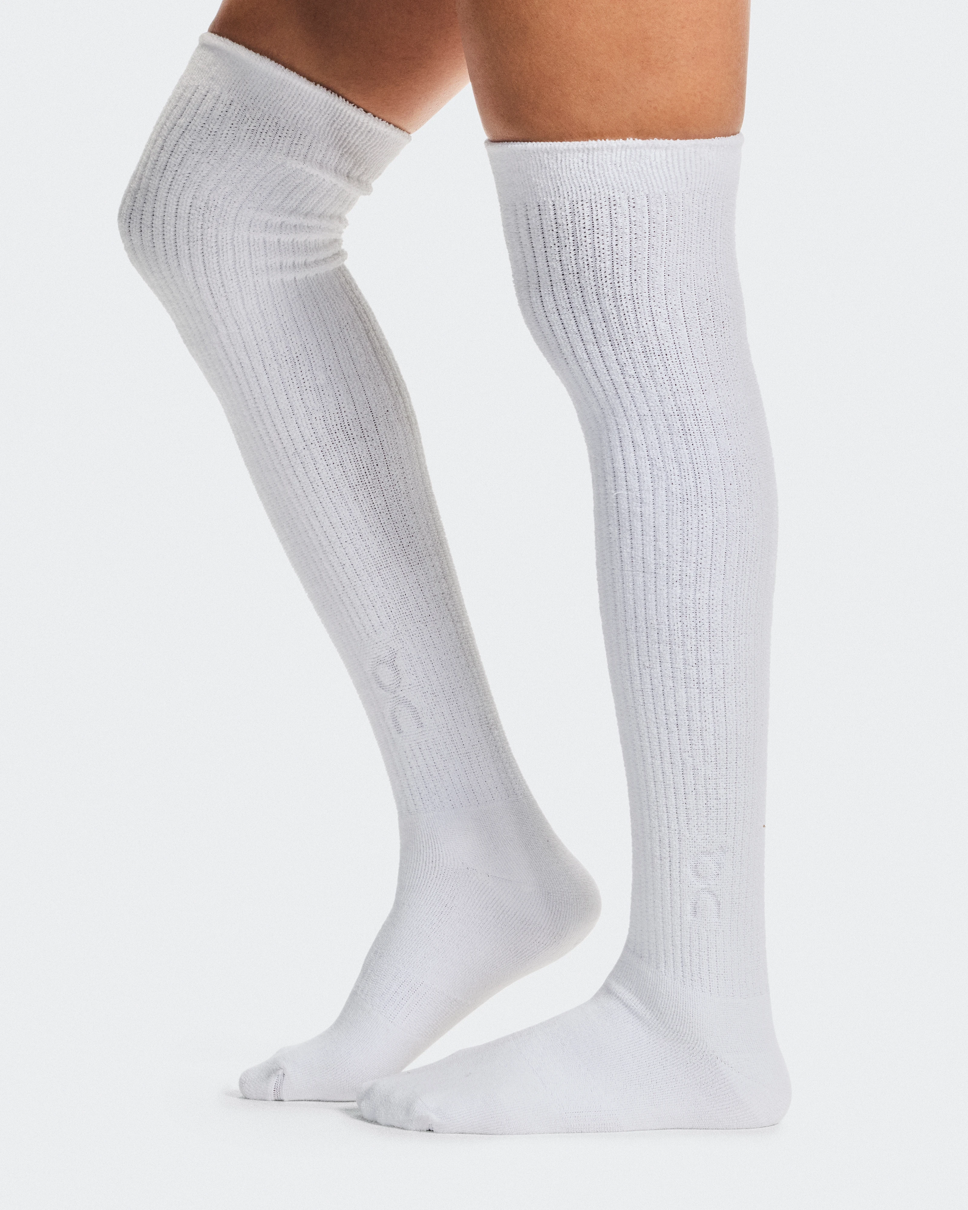 On Terry Sock Knee High White Unisexe Chaussettes