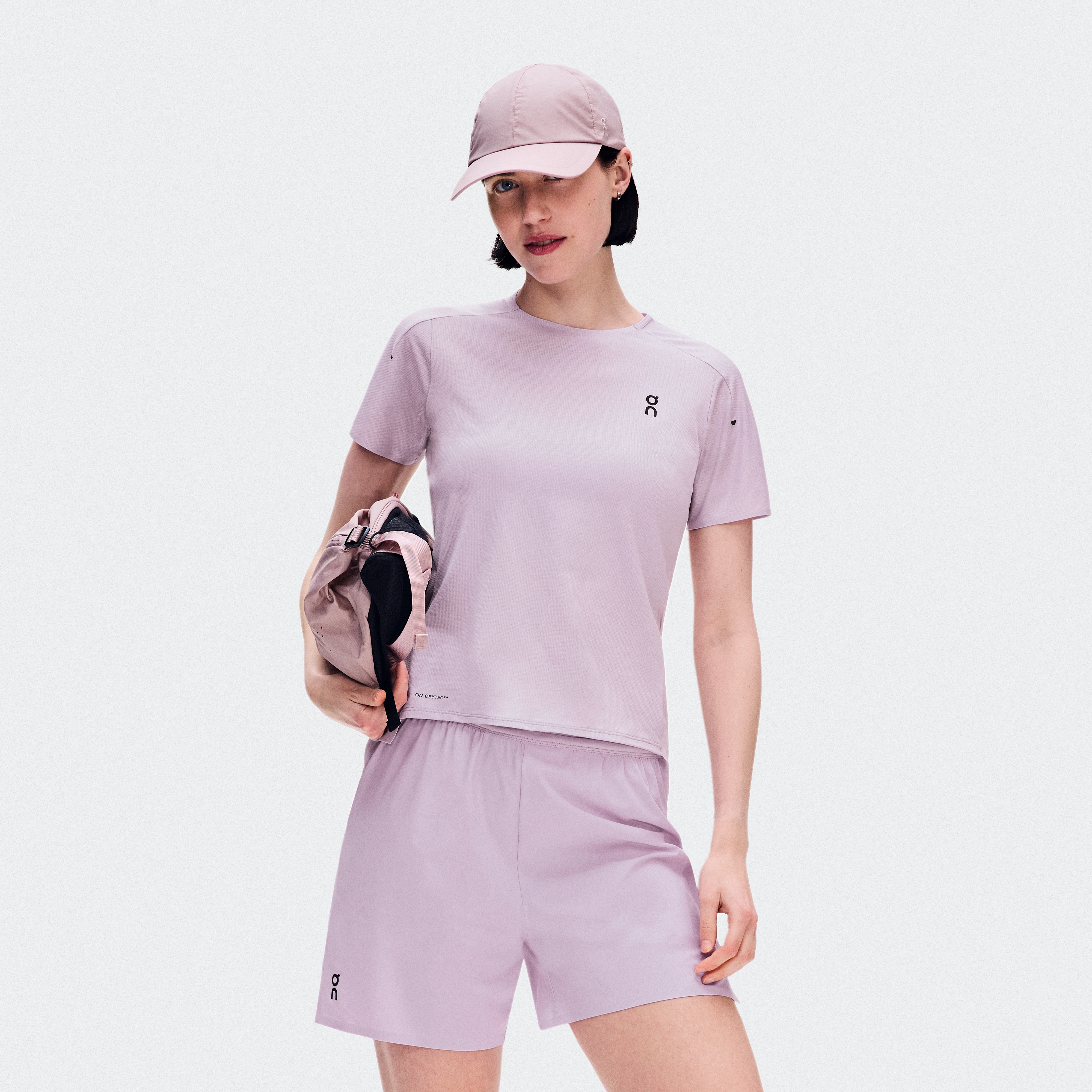On Performance-T Foxglove & Orchid Femme – Running sur route, training par temps chaud Hauts et t-shirts