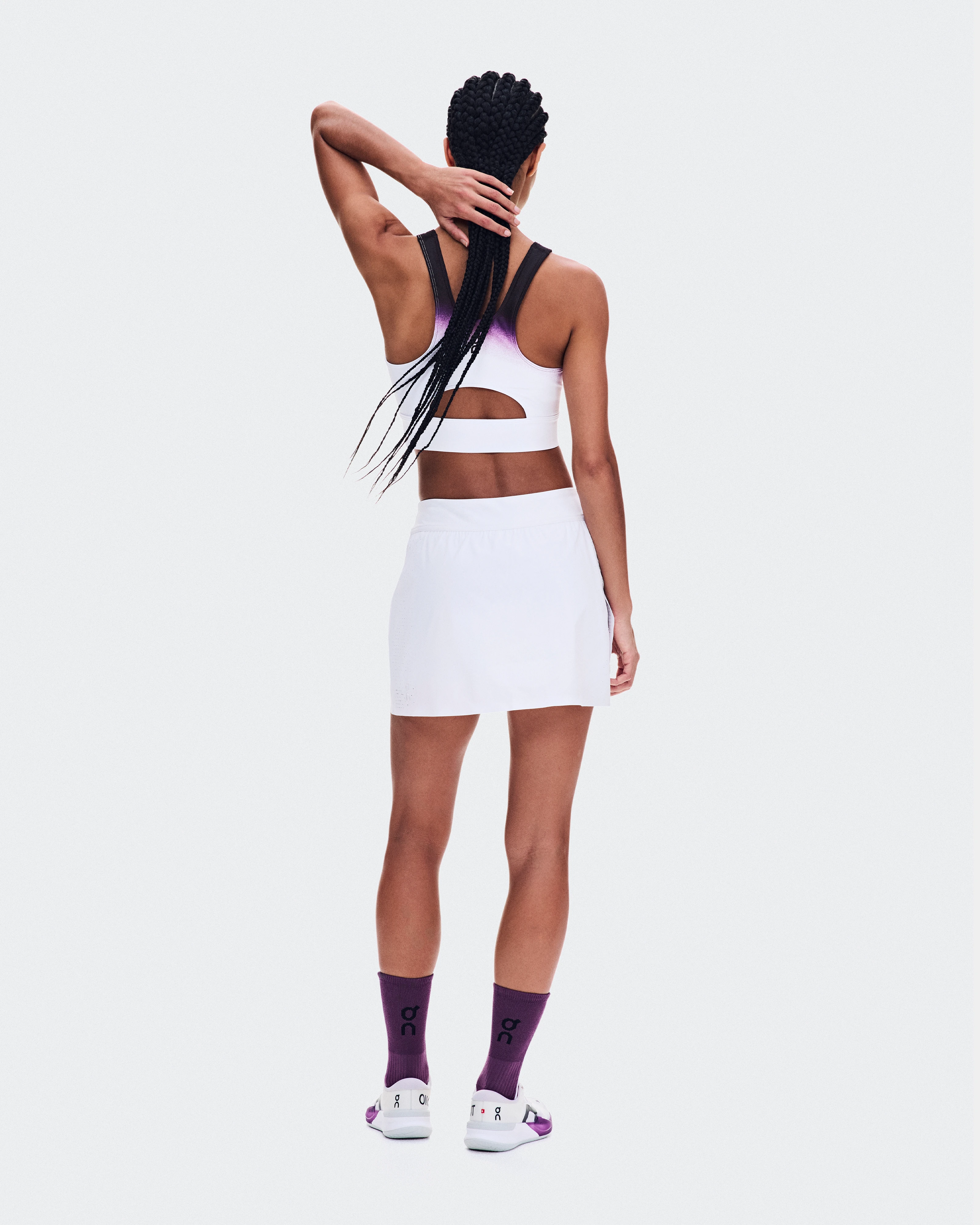 On Court Crop Top Swing White & Cassis Femme Hauts et t-shirts