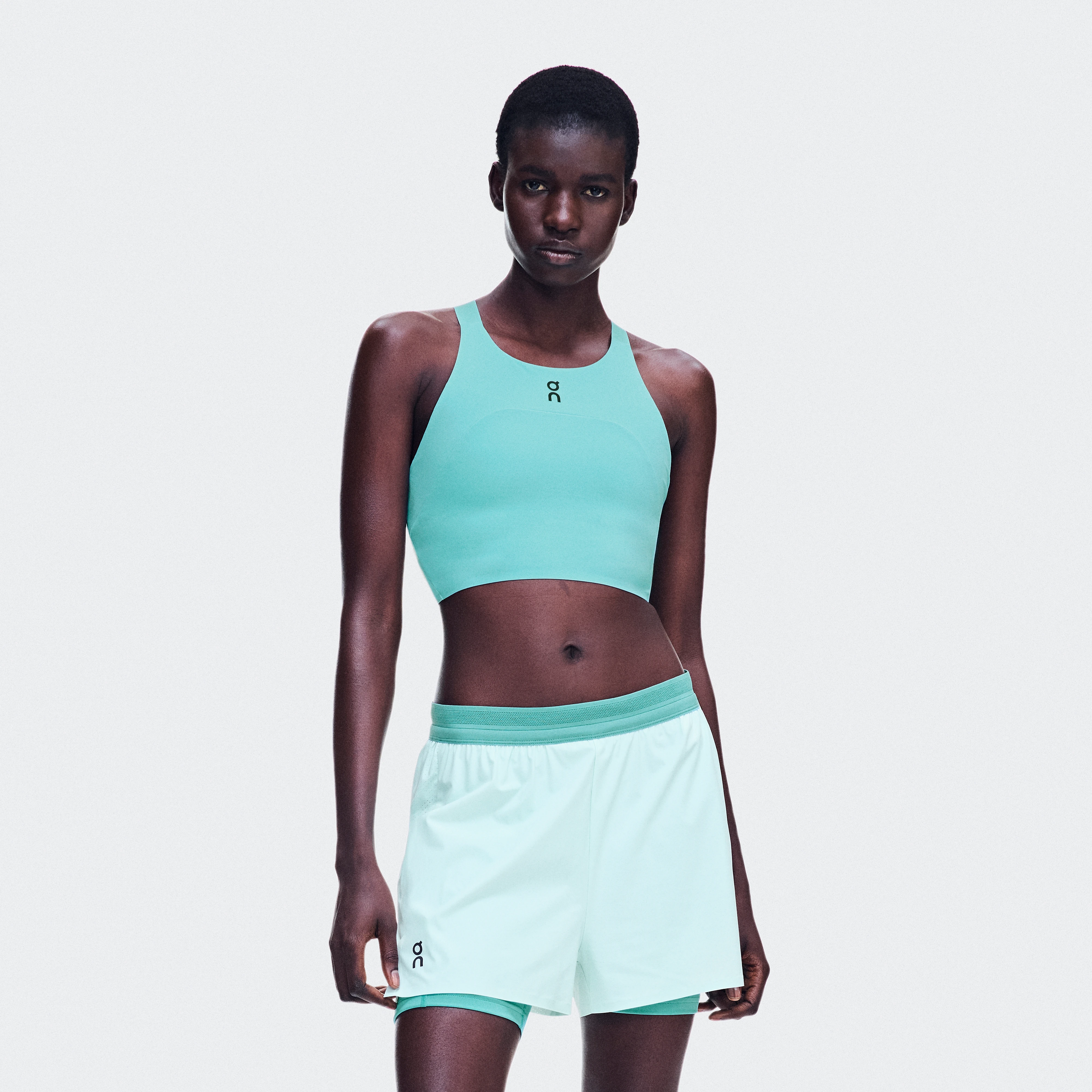 On Performance Crop Aquamarine Femme – Running, entraînement Hauts et t-shirts