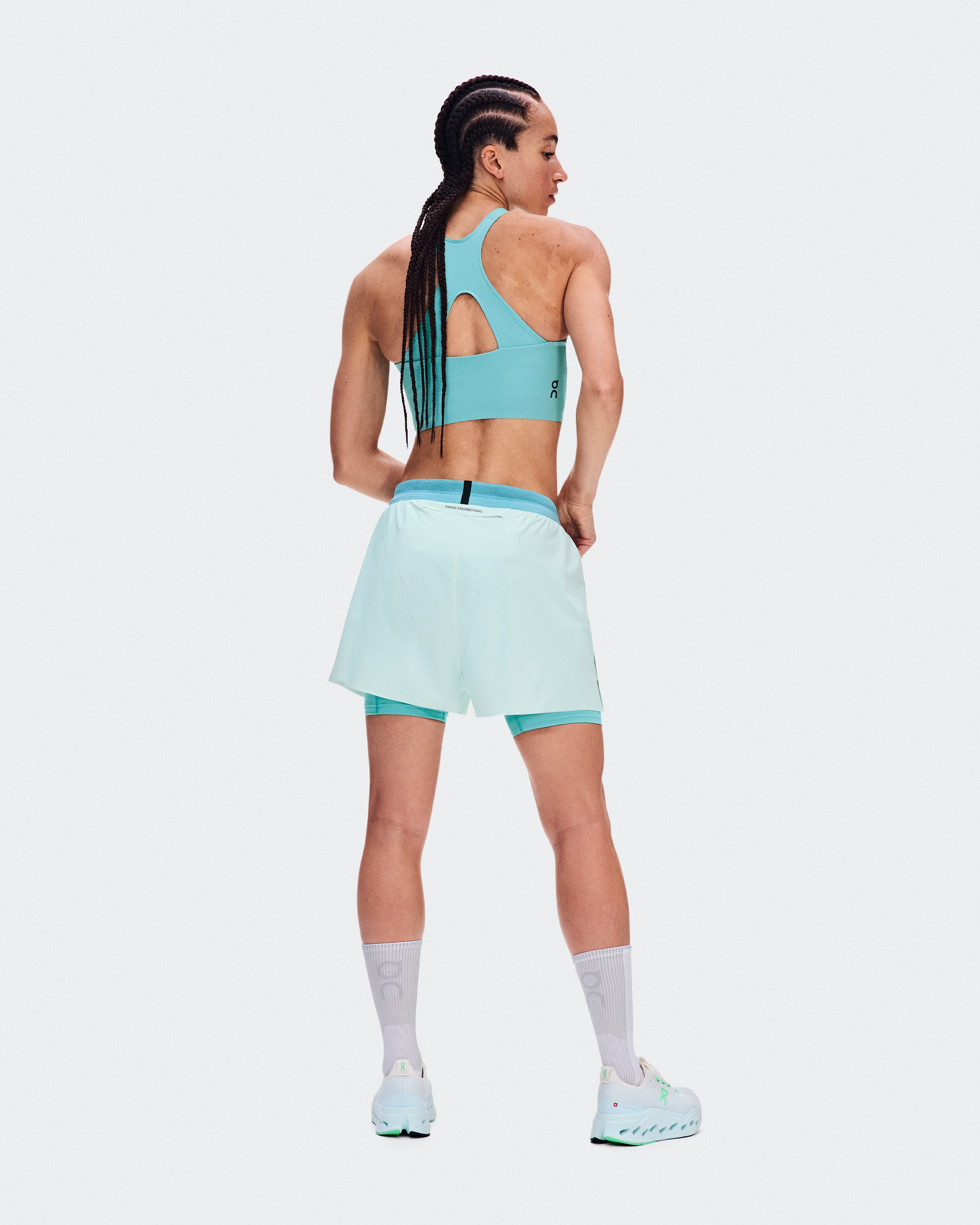On 3" Performance 2/1 Shorts Flurry & Aquamarine Femme Shorts