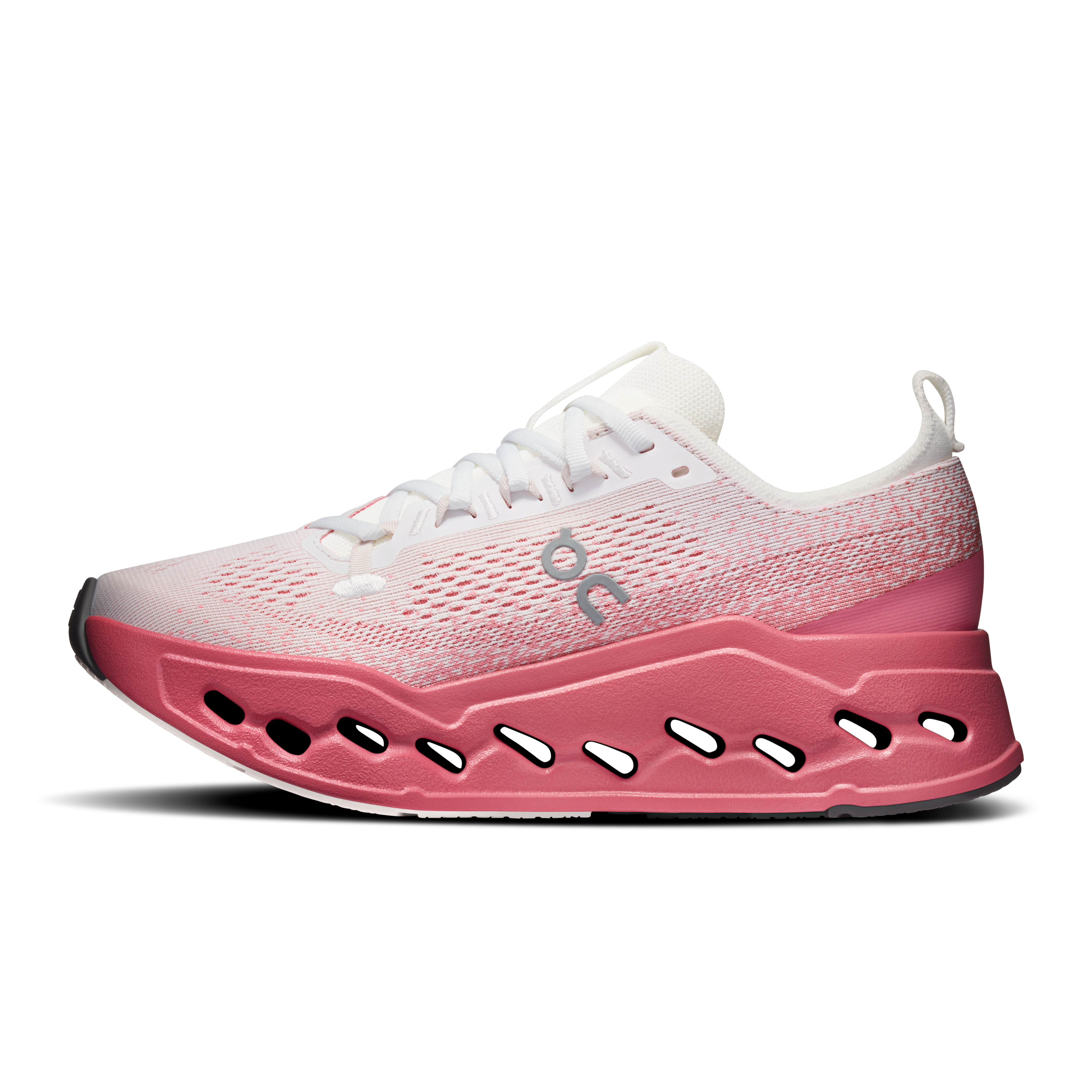 On Cloudsurfer Max White & Camellia Femme Running sur route Chaussures
