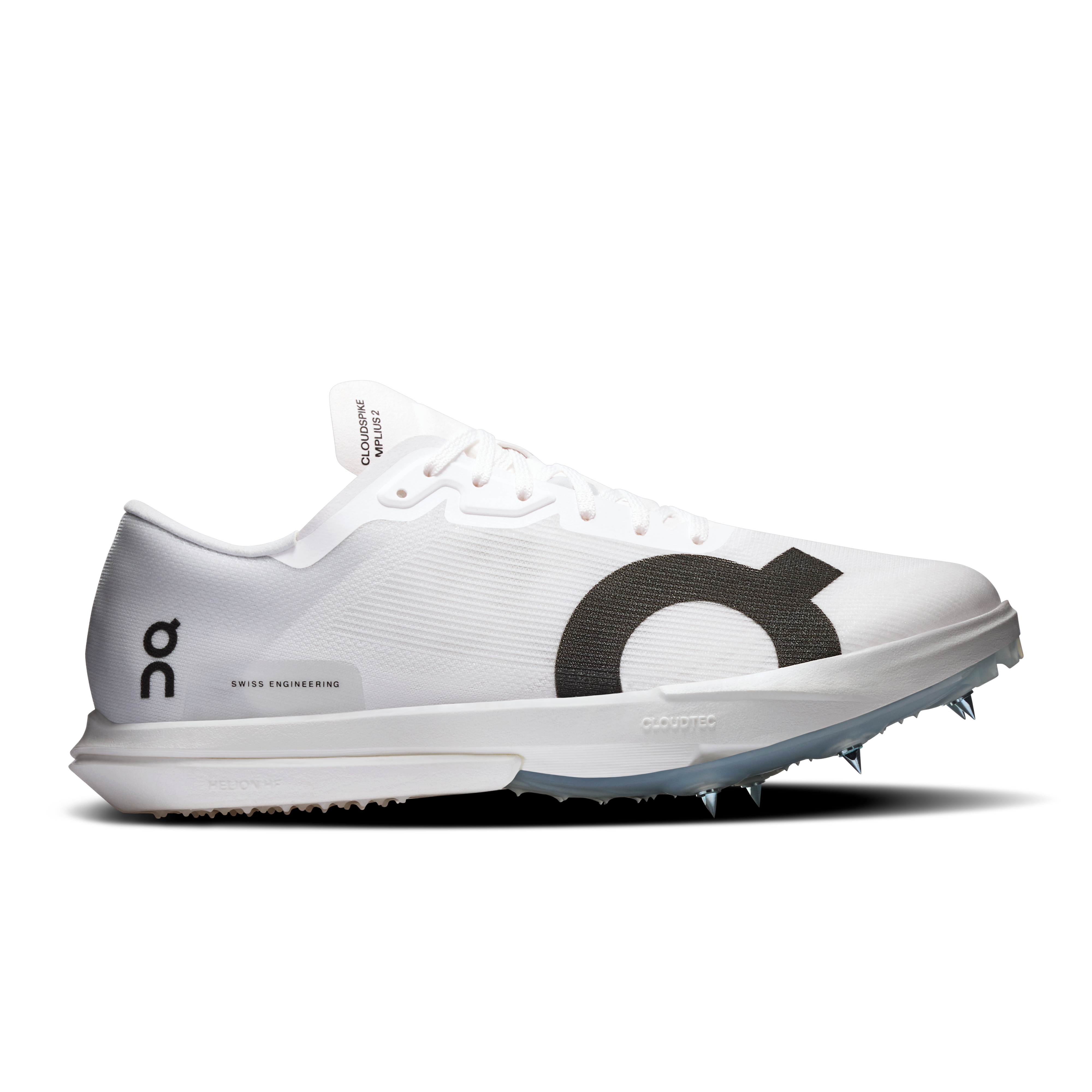 On Cloudspike Amplius 2 White & Frost Femme – Longue distance sur piste, sensation de vitesse Chaussures