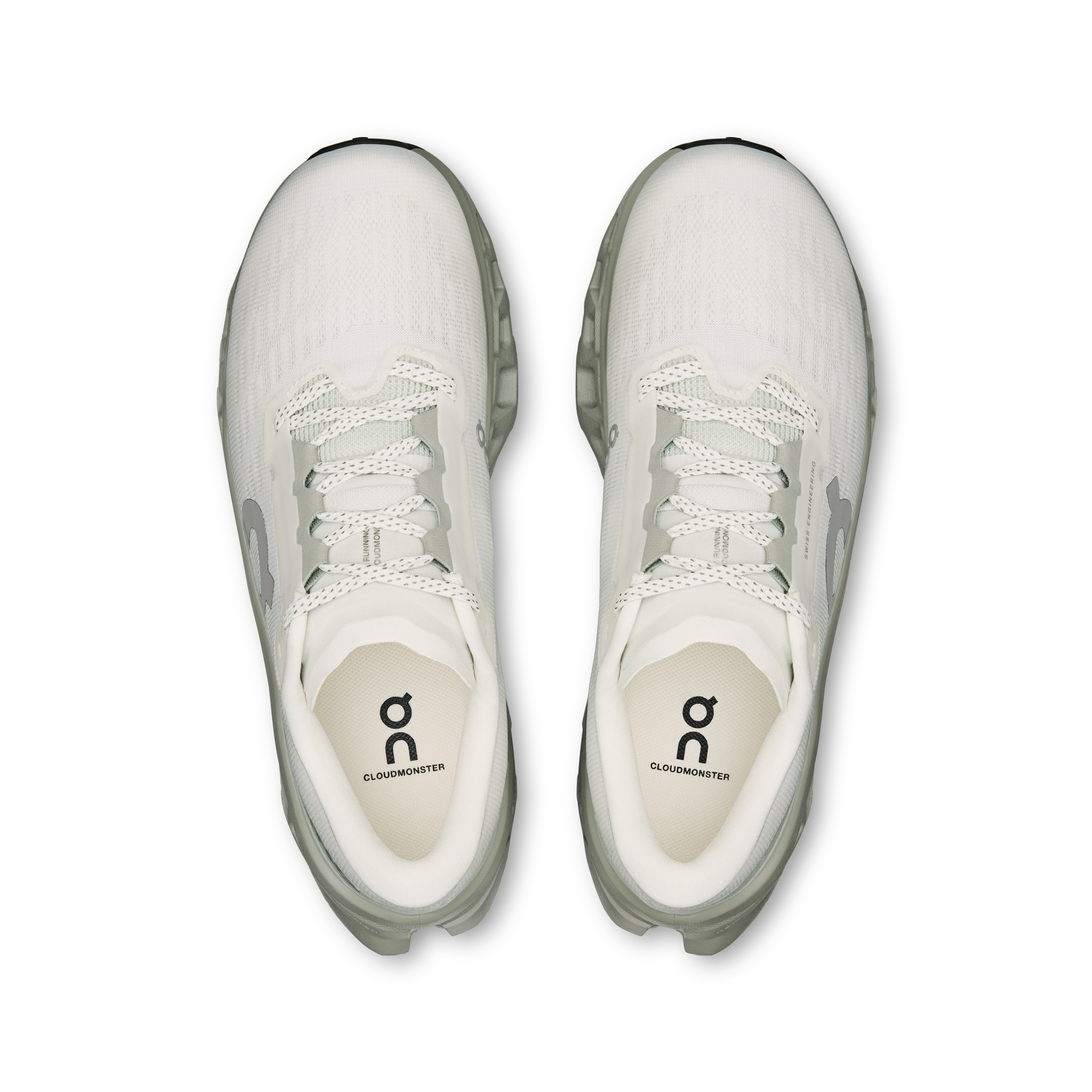 On Cloudmonster 3 Ivory & Tin Femme Running sur route Chaussures