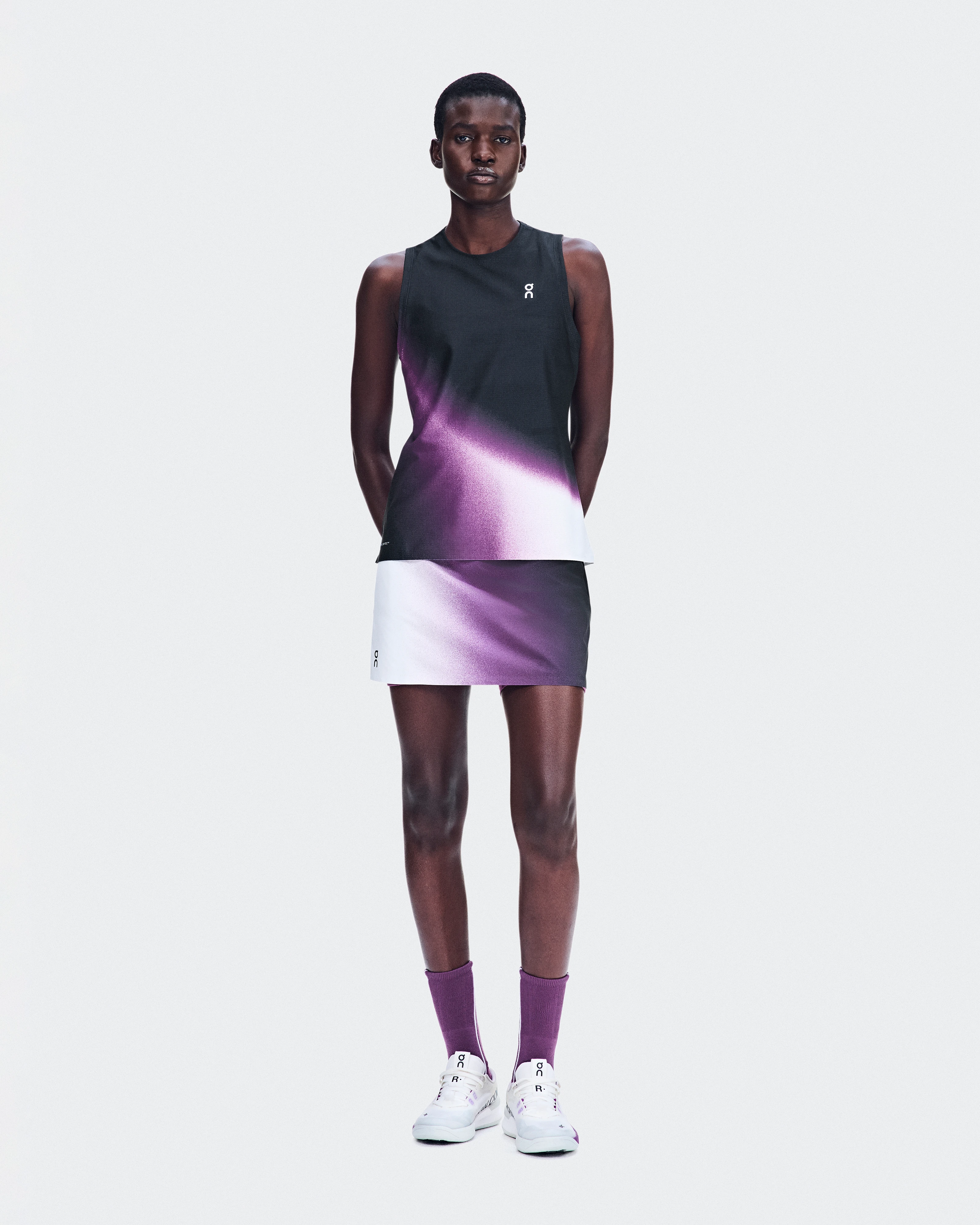 On Court Skirt Split Swing White & Cassis Femme Jupes