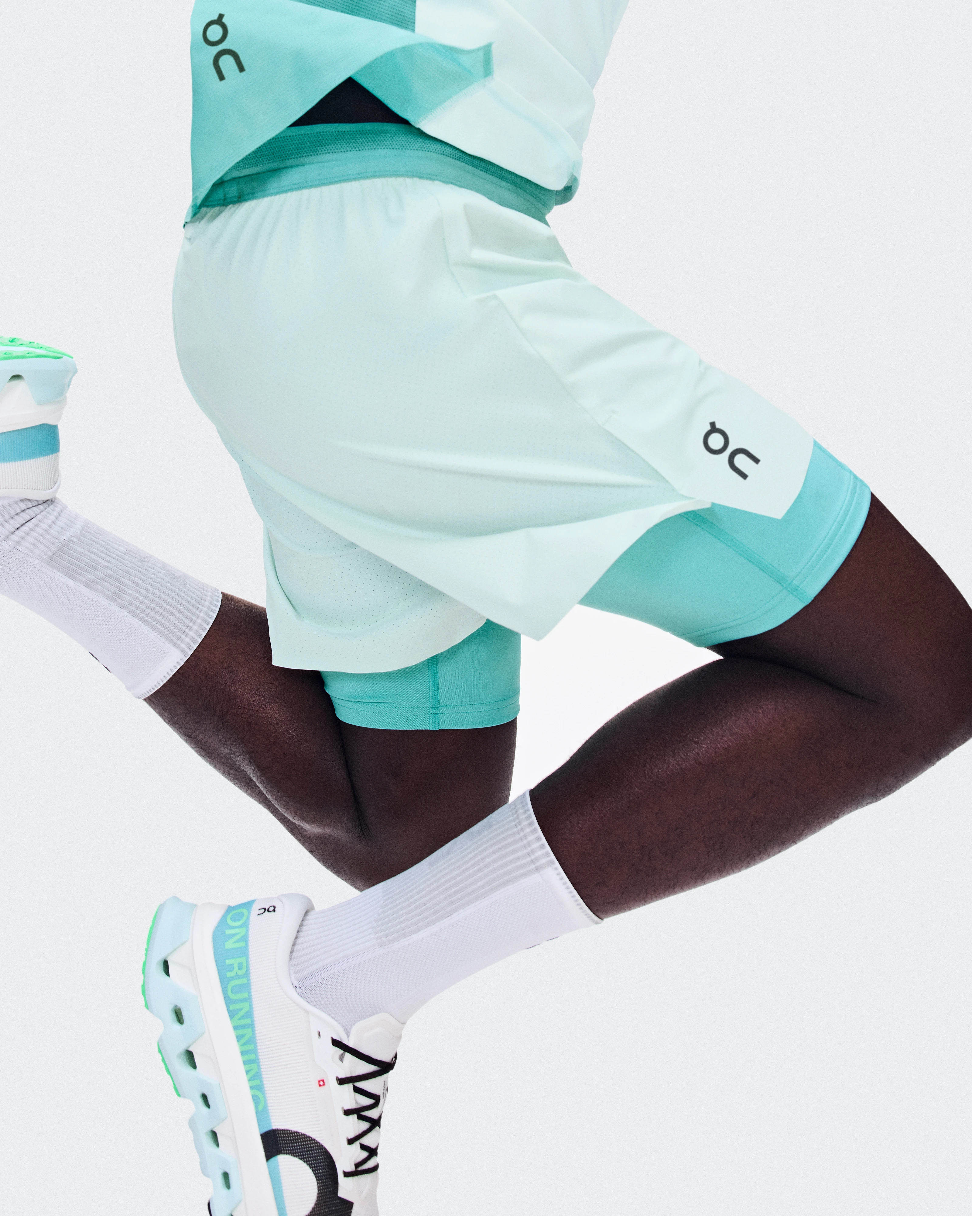 On 5" Performance 2/1 Shorts Flurry & Aquamarine Homme Shorts