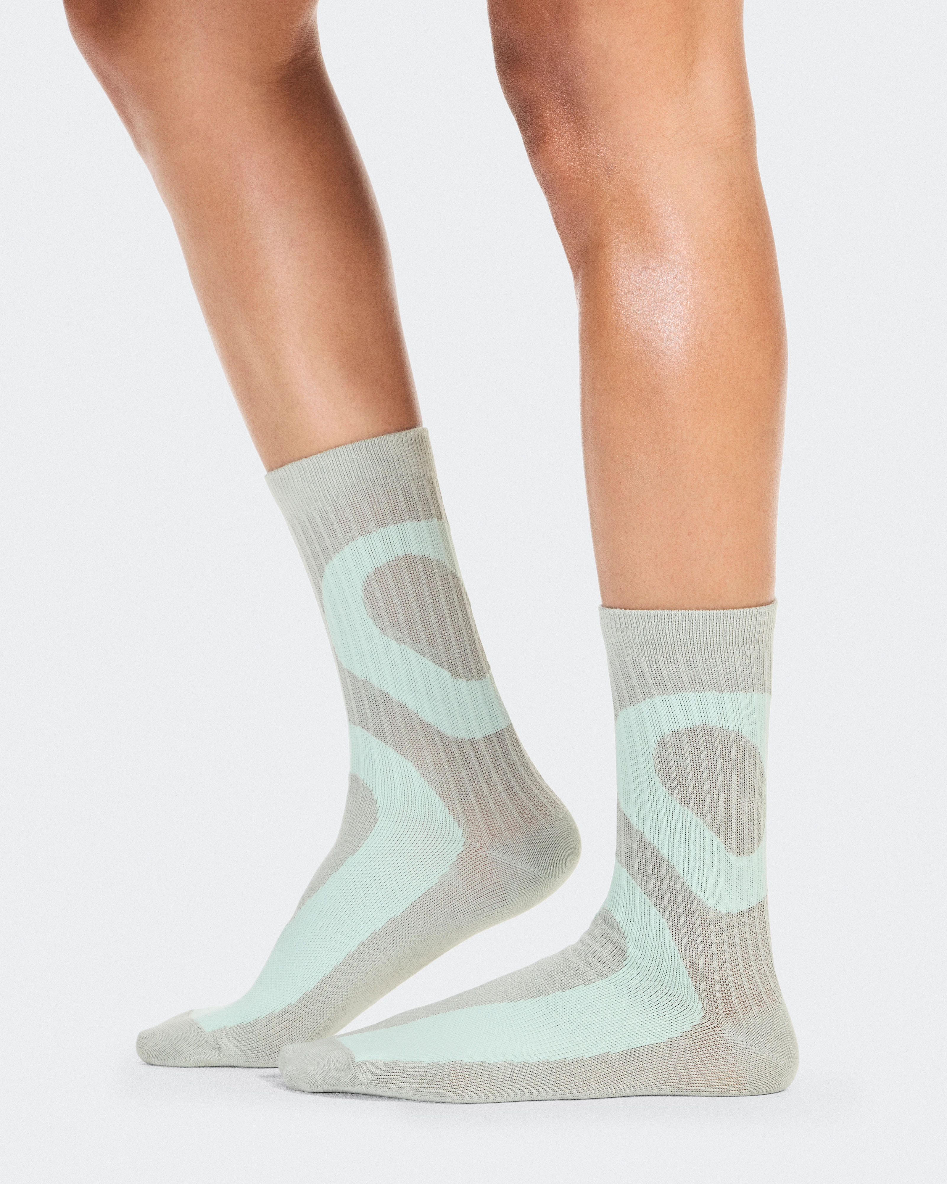 On Liquid Logo Sock High 2P Ivory & Tin Unisexe Chaussettes