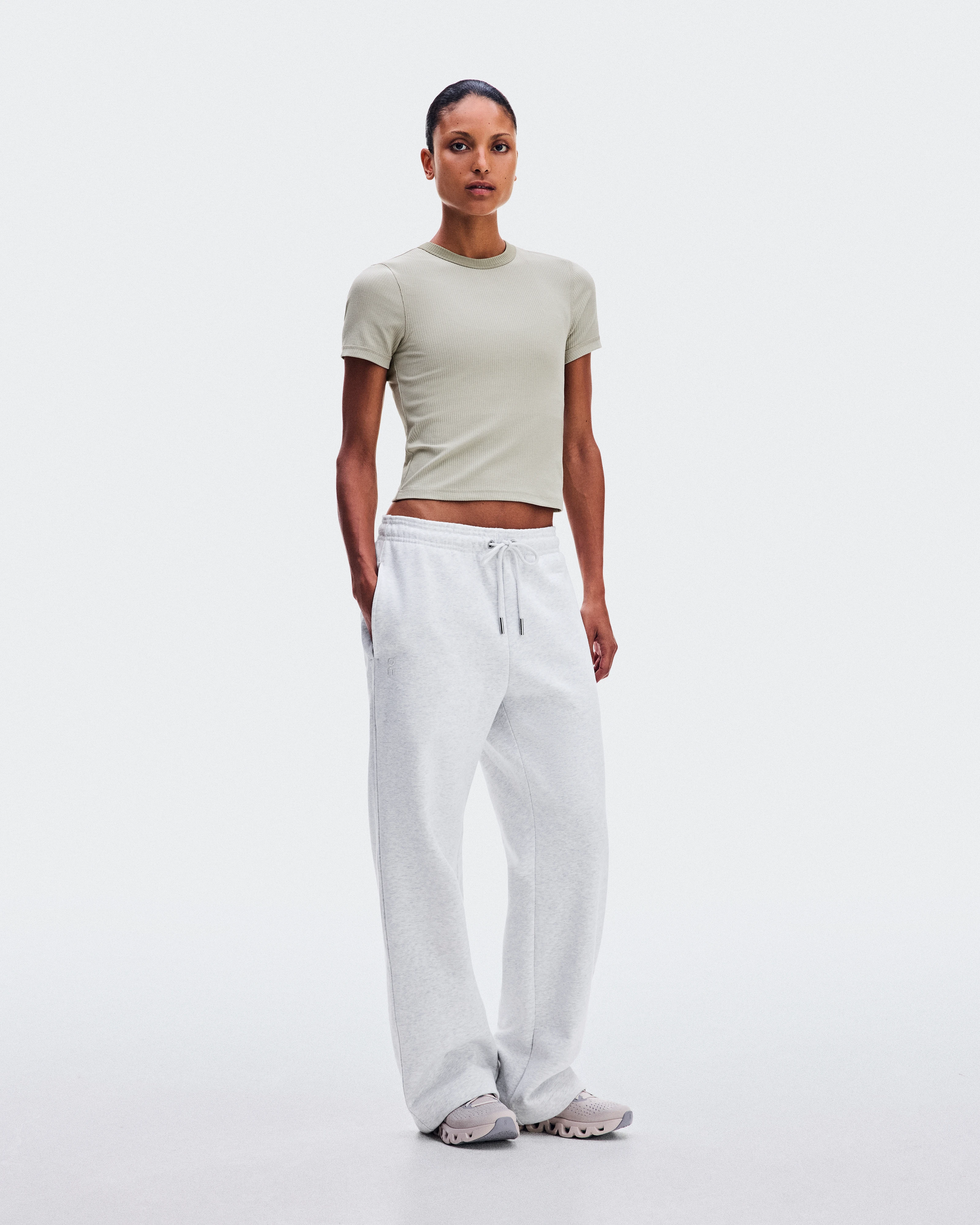 On All-Day Ribbed T-Shirt Brume Femme Hauts et t-shirts