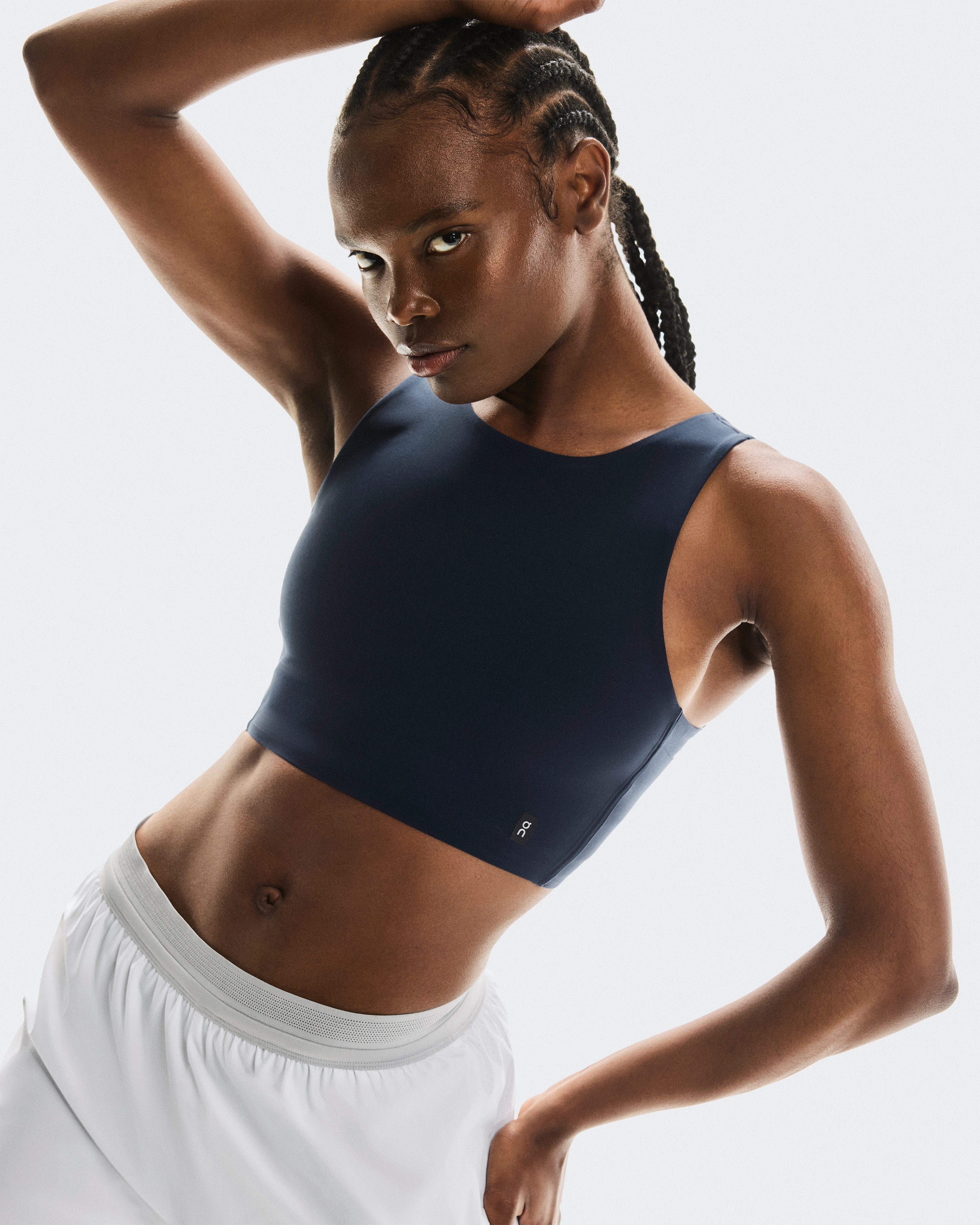 On Core 2-in-1 Crop Navy Femme Hauts et t-shirts