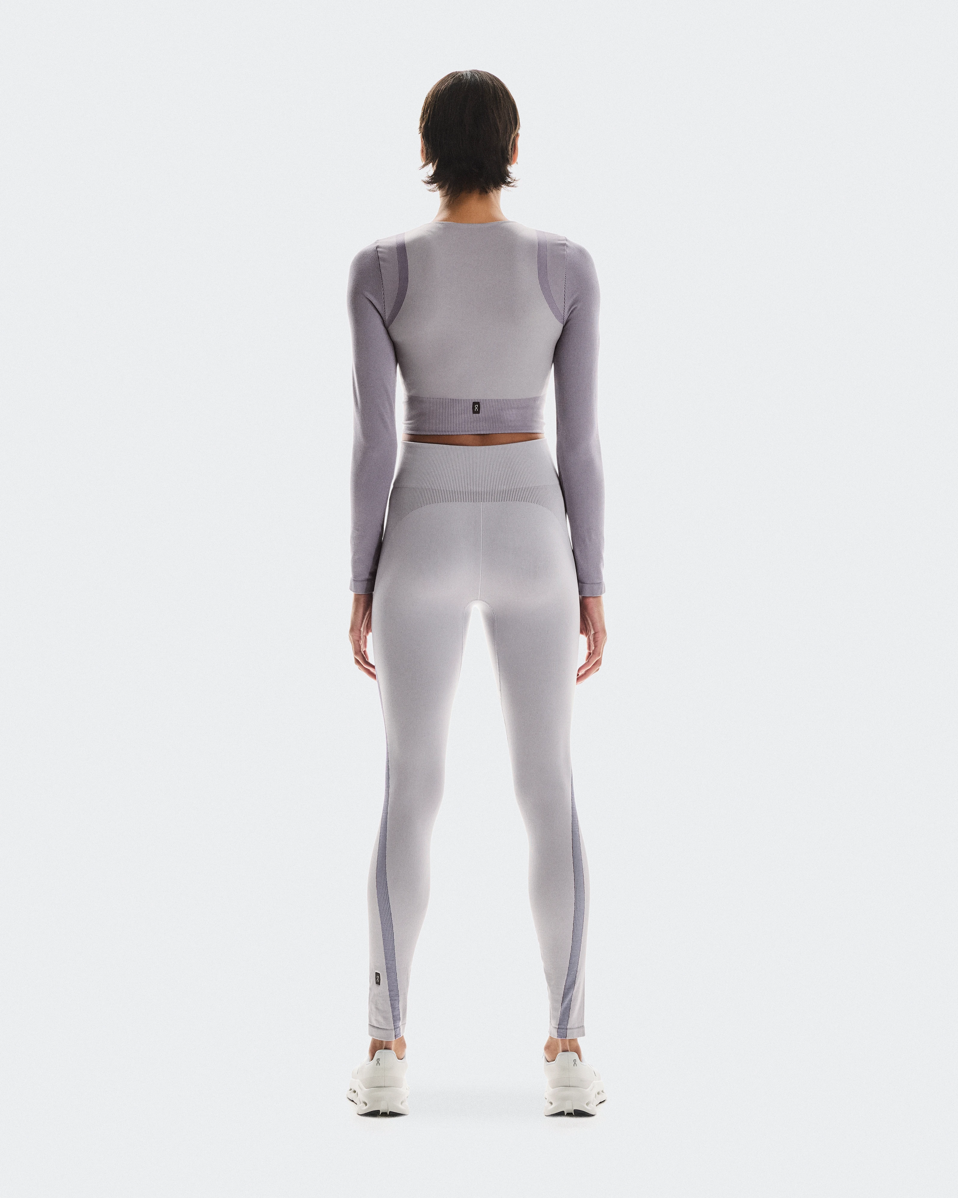 On Studio Knit Long-T Crop Lilac & Cosmos Femme Hauts et t-shirts