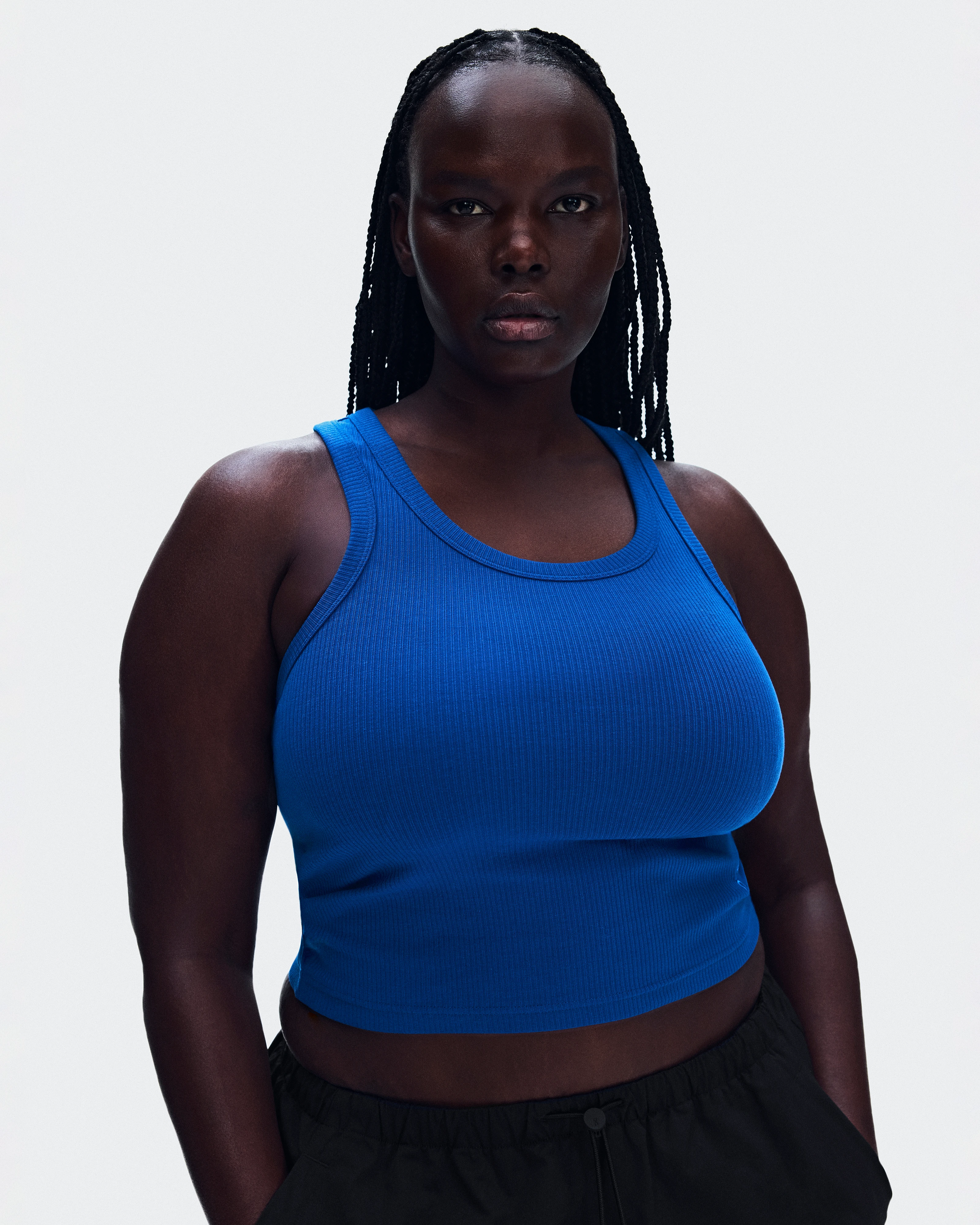 On All-Day Ribbed Tank Indigo Femme Hauts et t-shirts