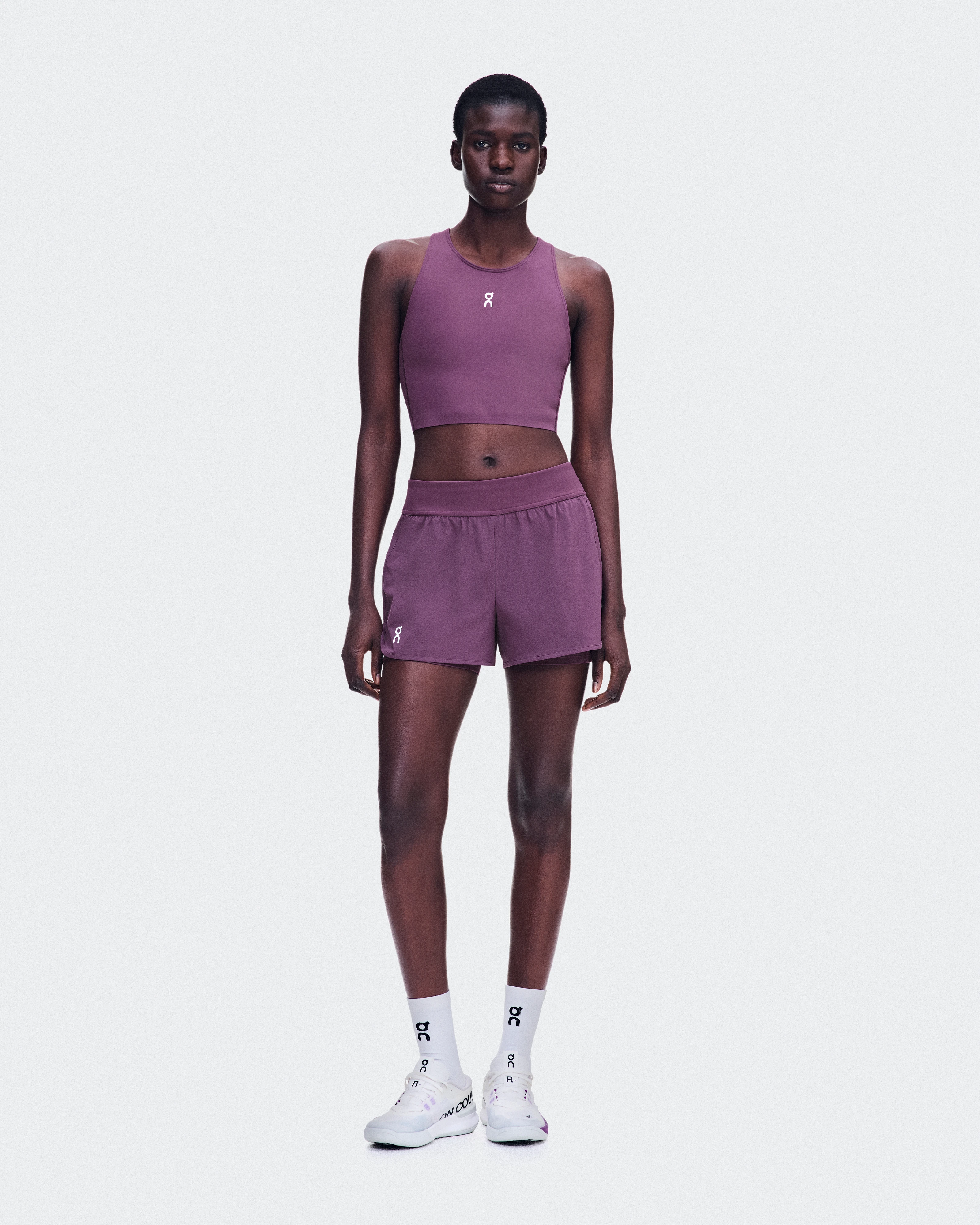 On Court Crop Top Cassis Femme Hauts et t-shirts
