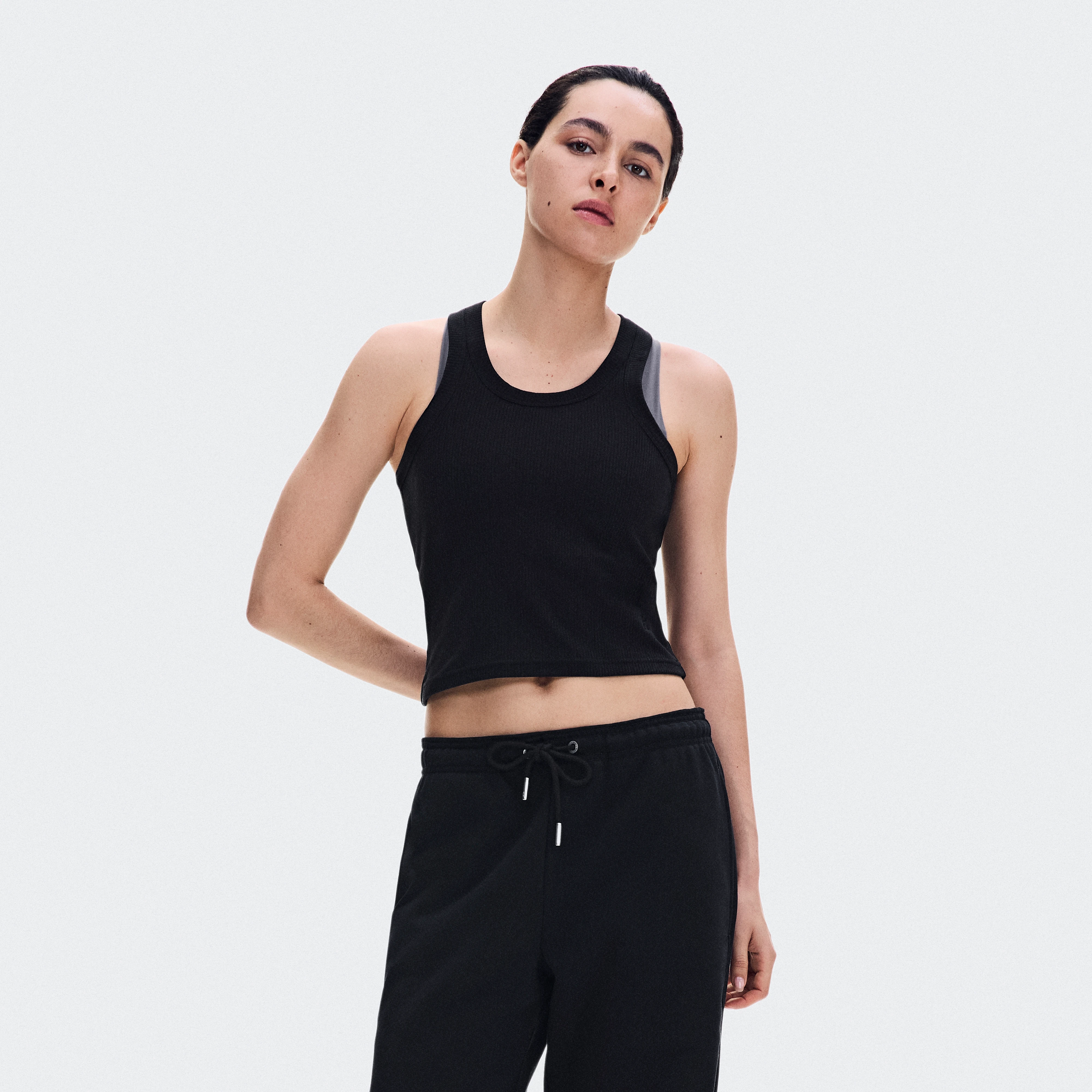 On All-Day Ribbed Tank Black Femme – Essentiel revisité Hauts et t-shirts