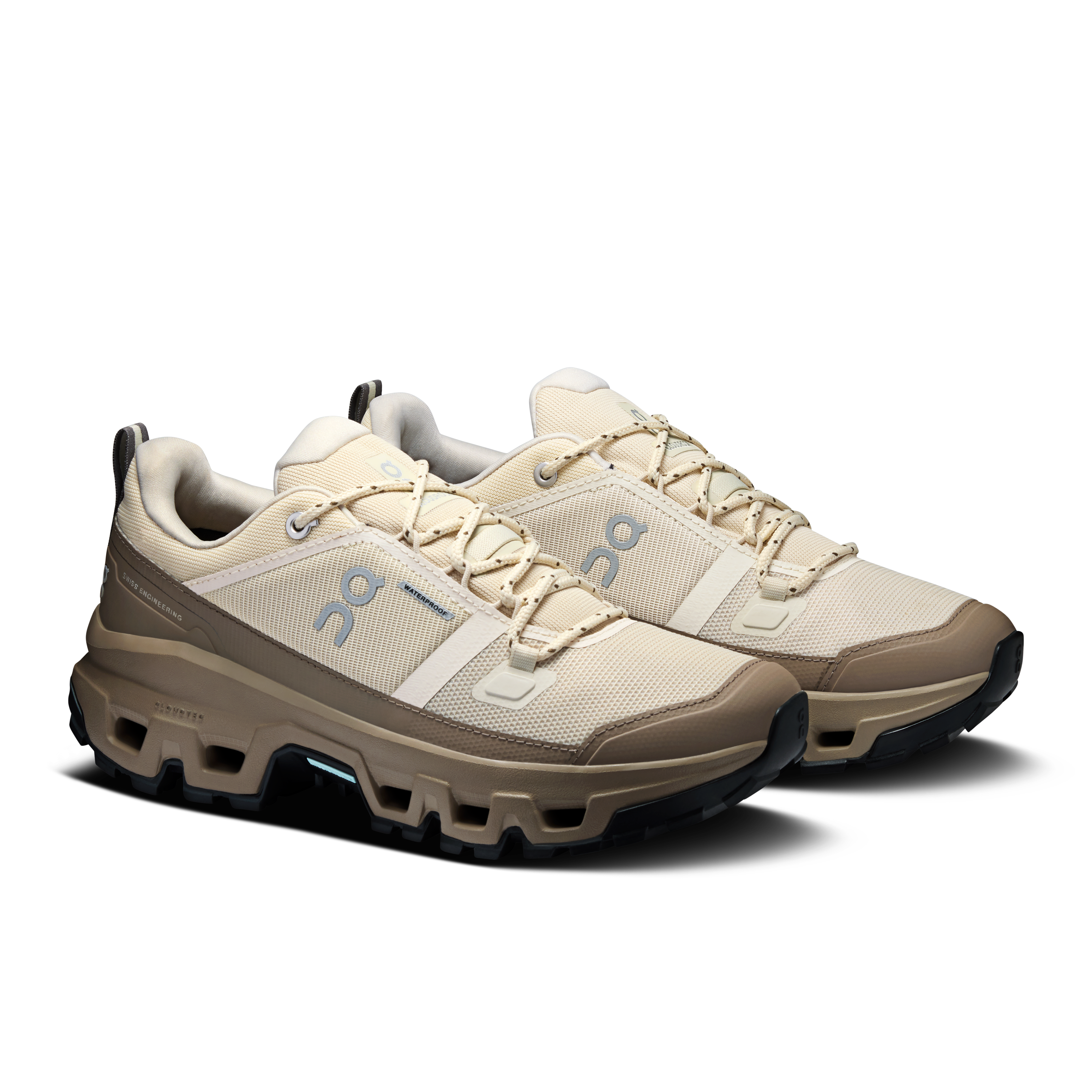 On Cloudrock Low Waterproof Grain & Soba Femme Randonnée Chaussures