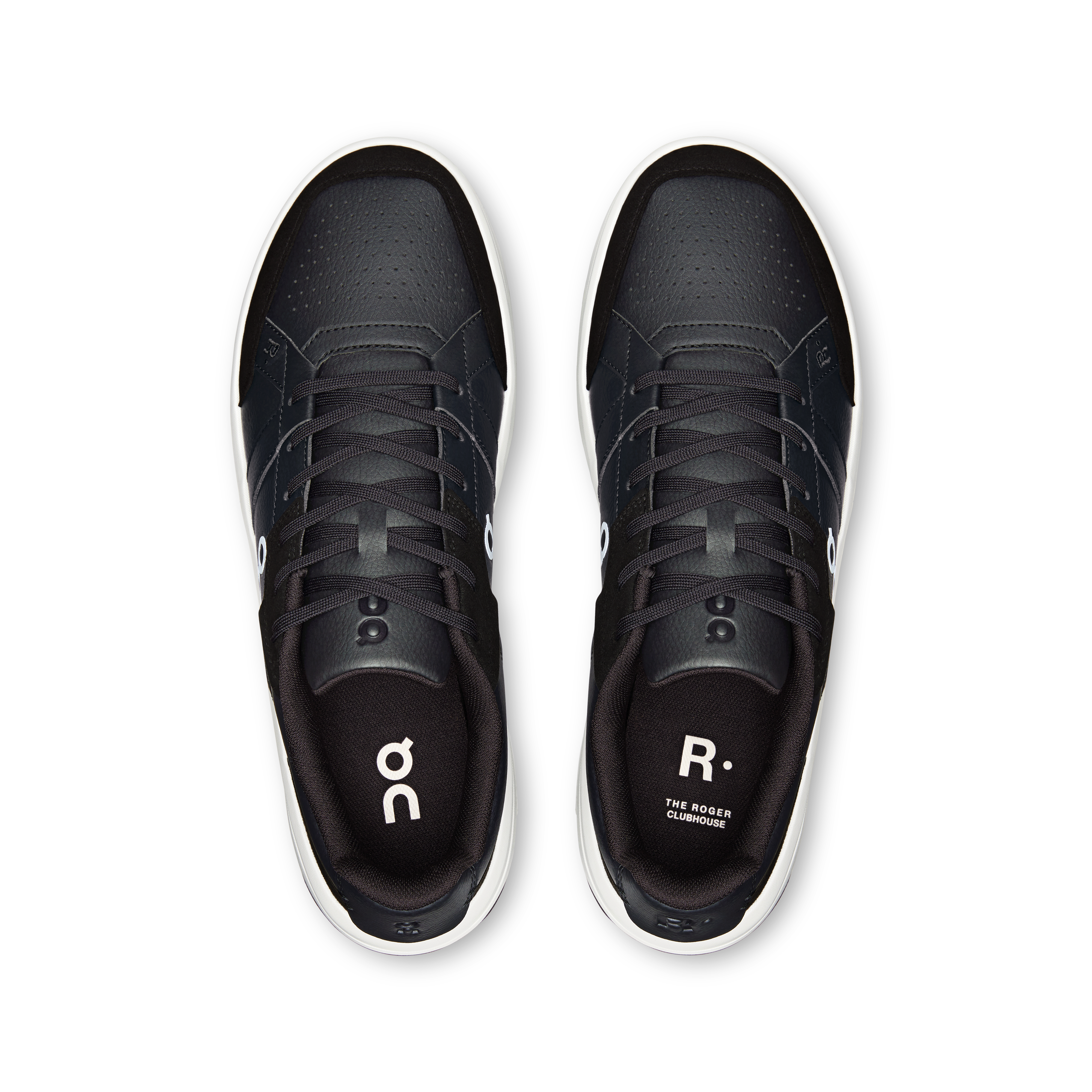 On THE ROGER Clubhouse Black & White Homme Tennis Chaussures
