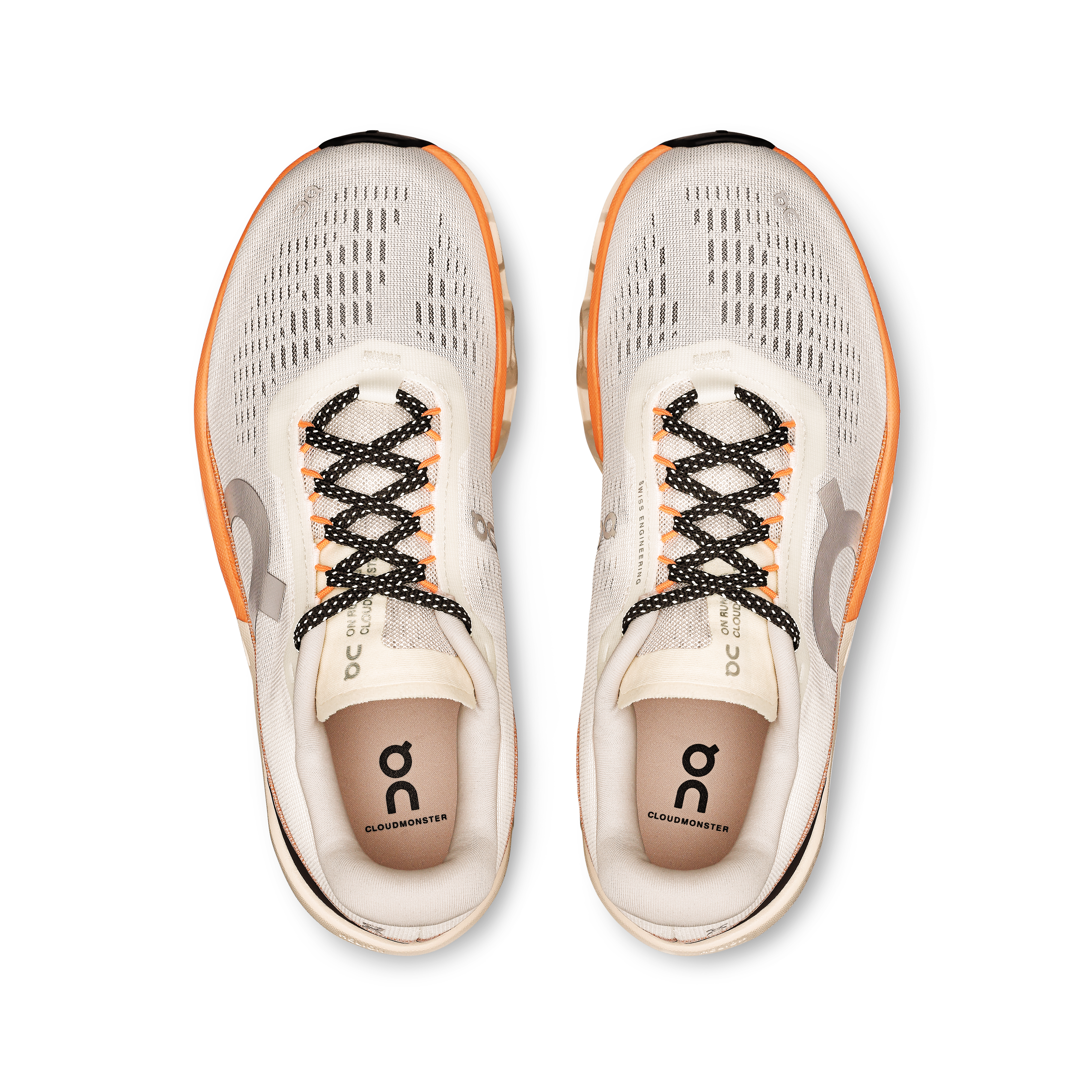 On Cloudmonster 2 Ivory & Tangerine Femme Running sur route Chaussures