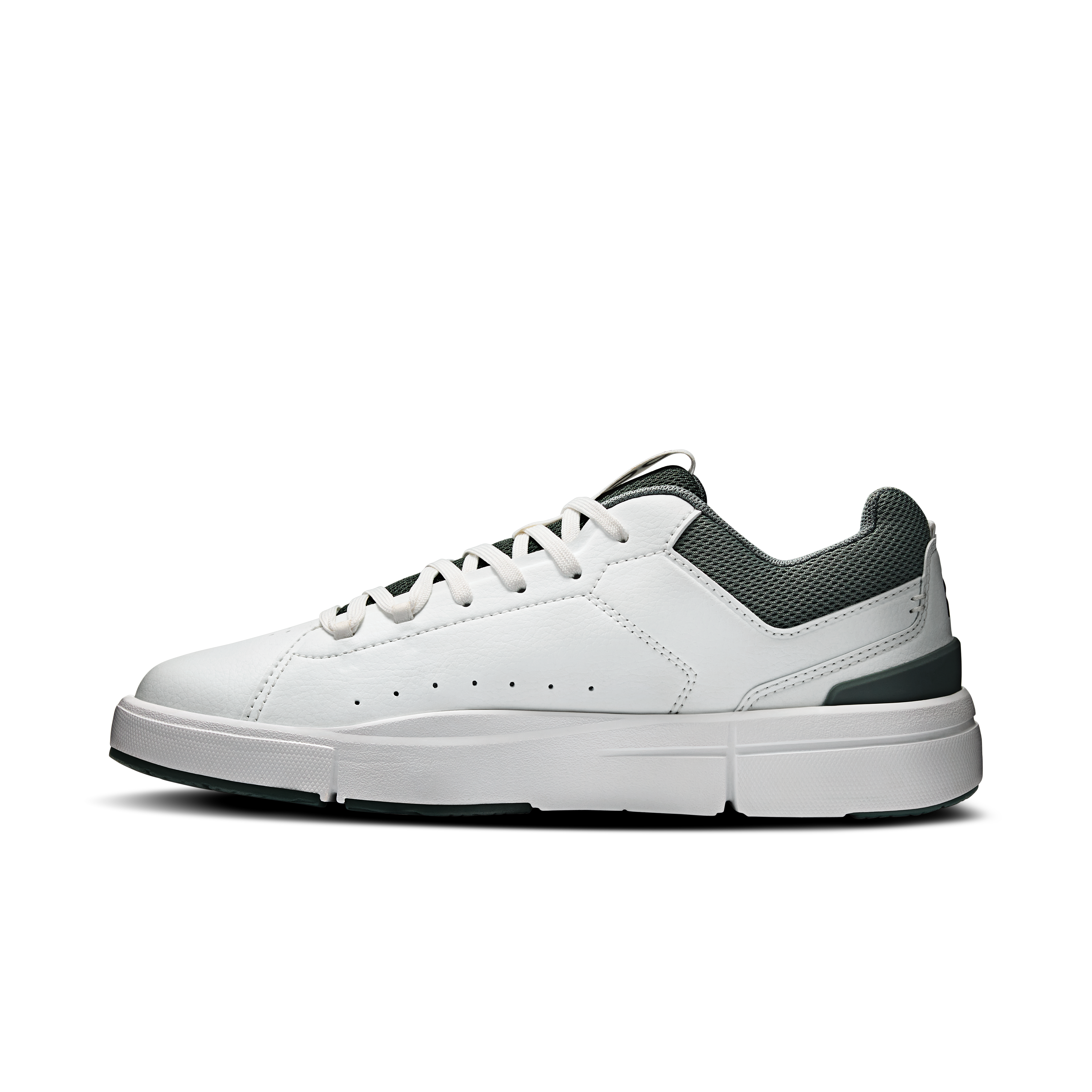 On THE ROGER Youth White & Olive Ados Tennis Chaussures