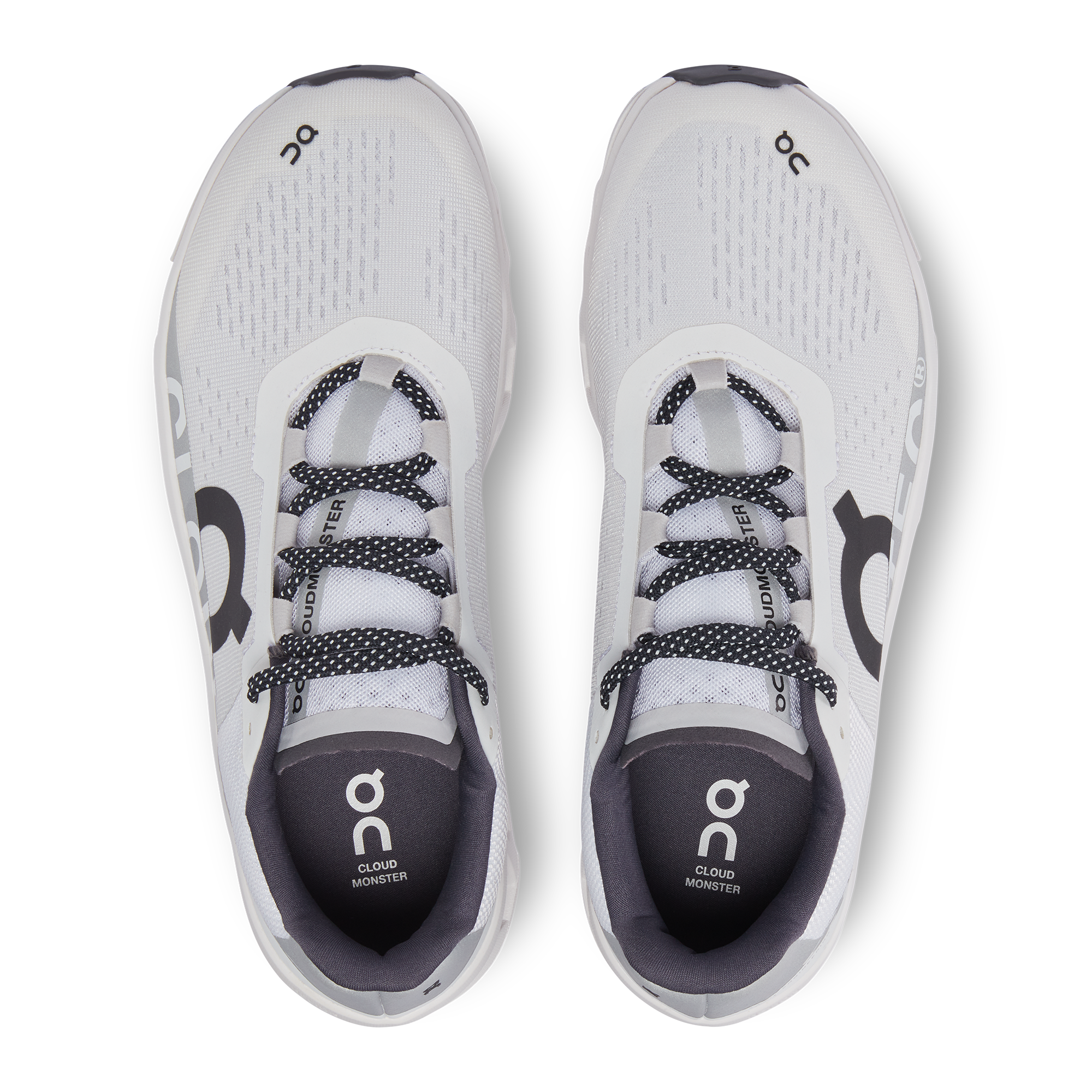 On Cloudmonster All White Homme Running sur route Chaussures