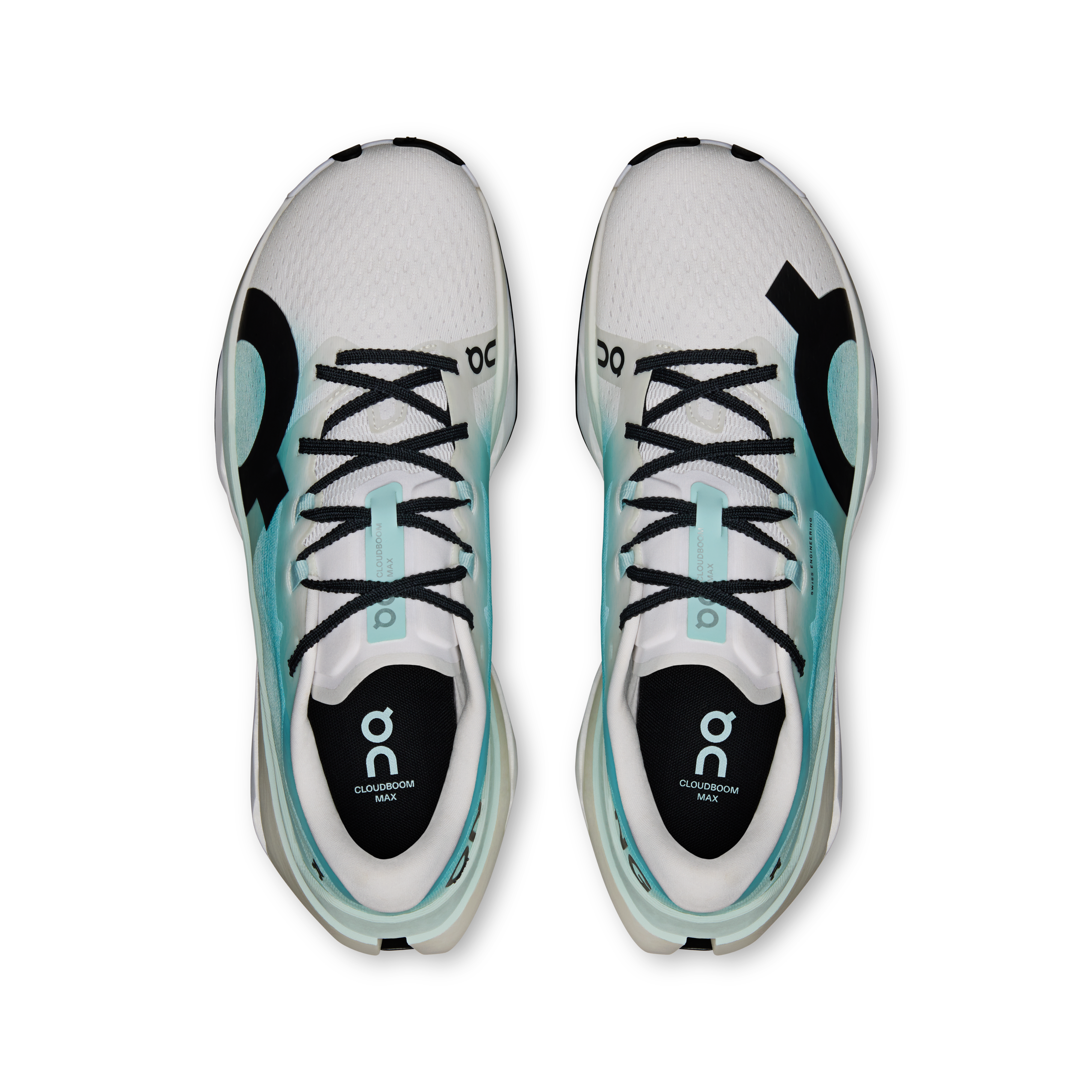 On Cloudboom Max White & Flurry Homme Running sur route Chaussures