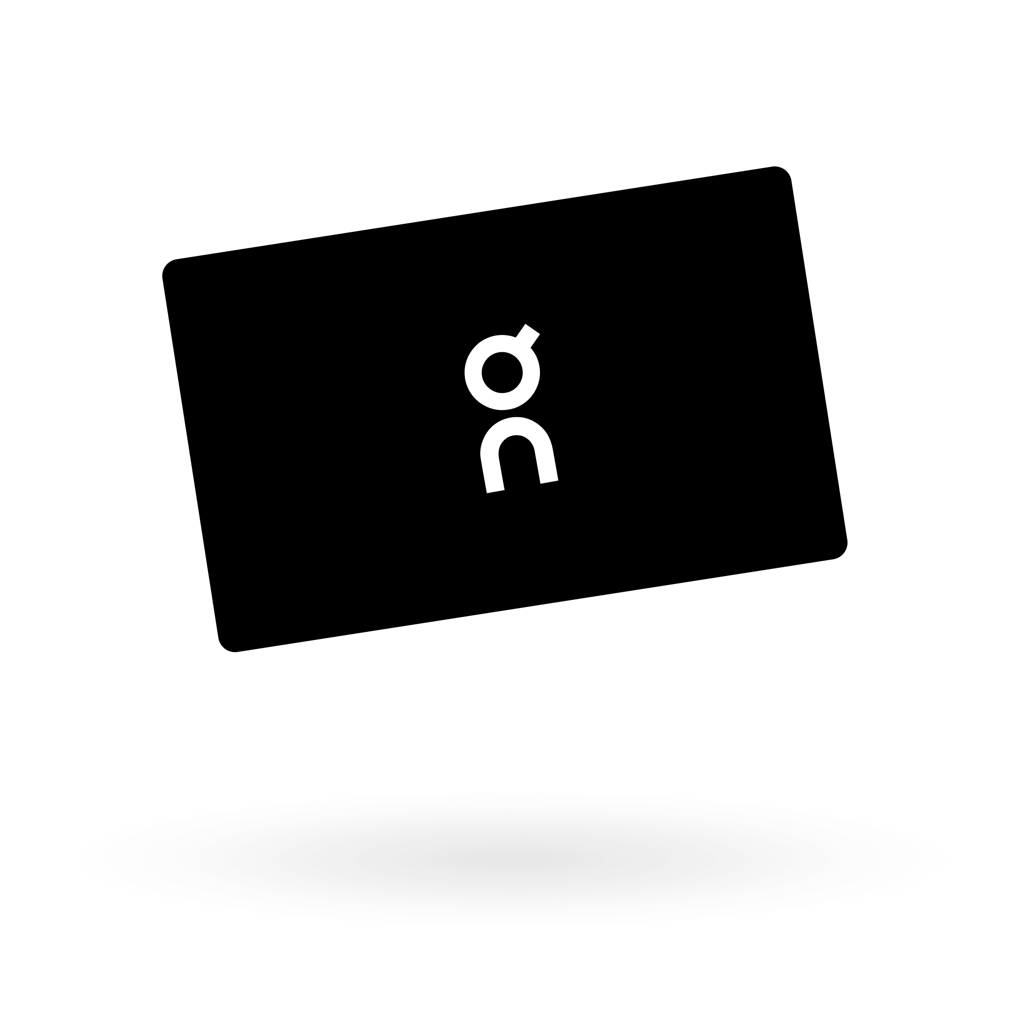Carte-cadeau numérique avec logo « On » blanc sur fond noir.
