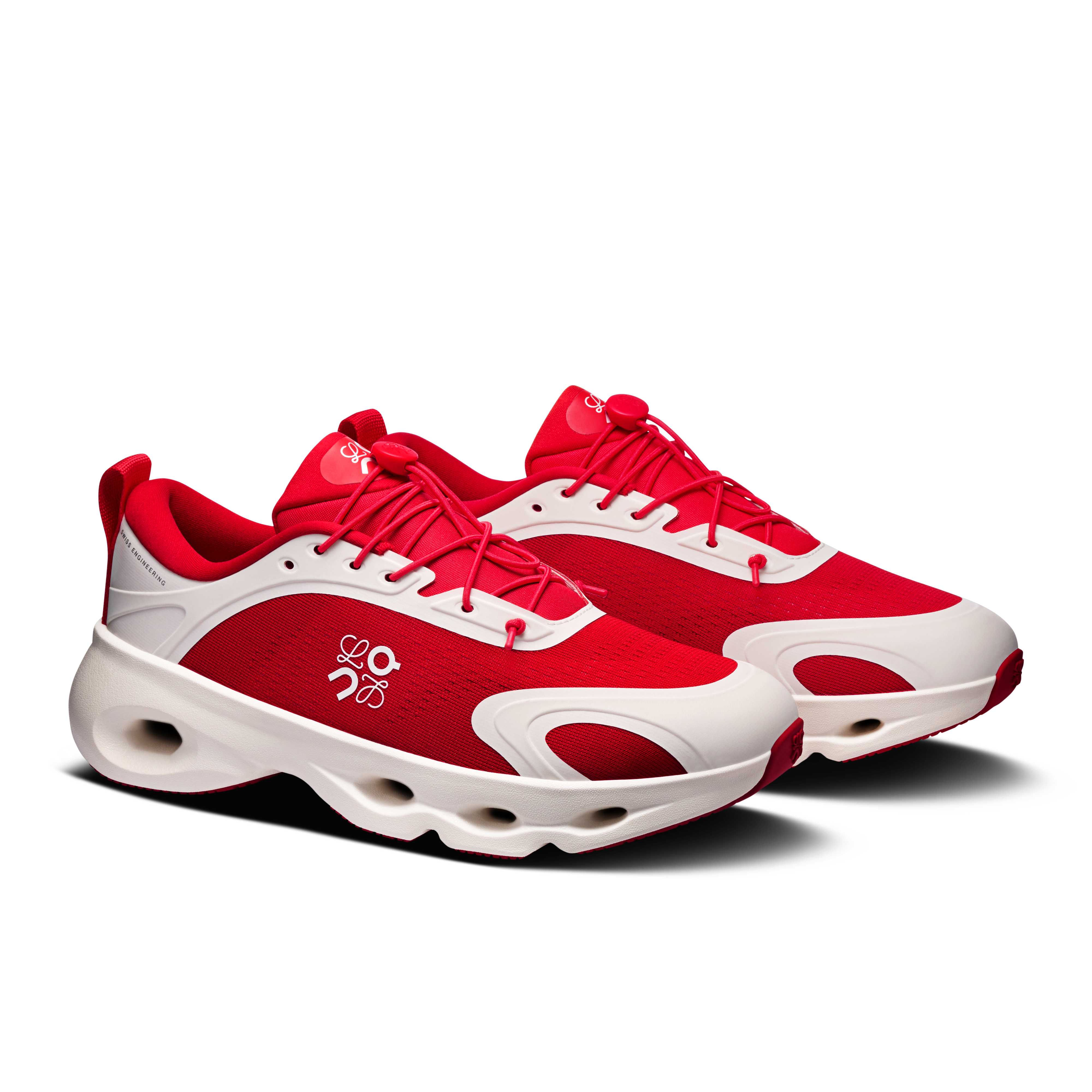 On Cloudsolo LOEWE Red & Eggshell Femme Active Life Chaussures