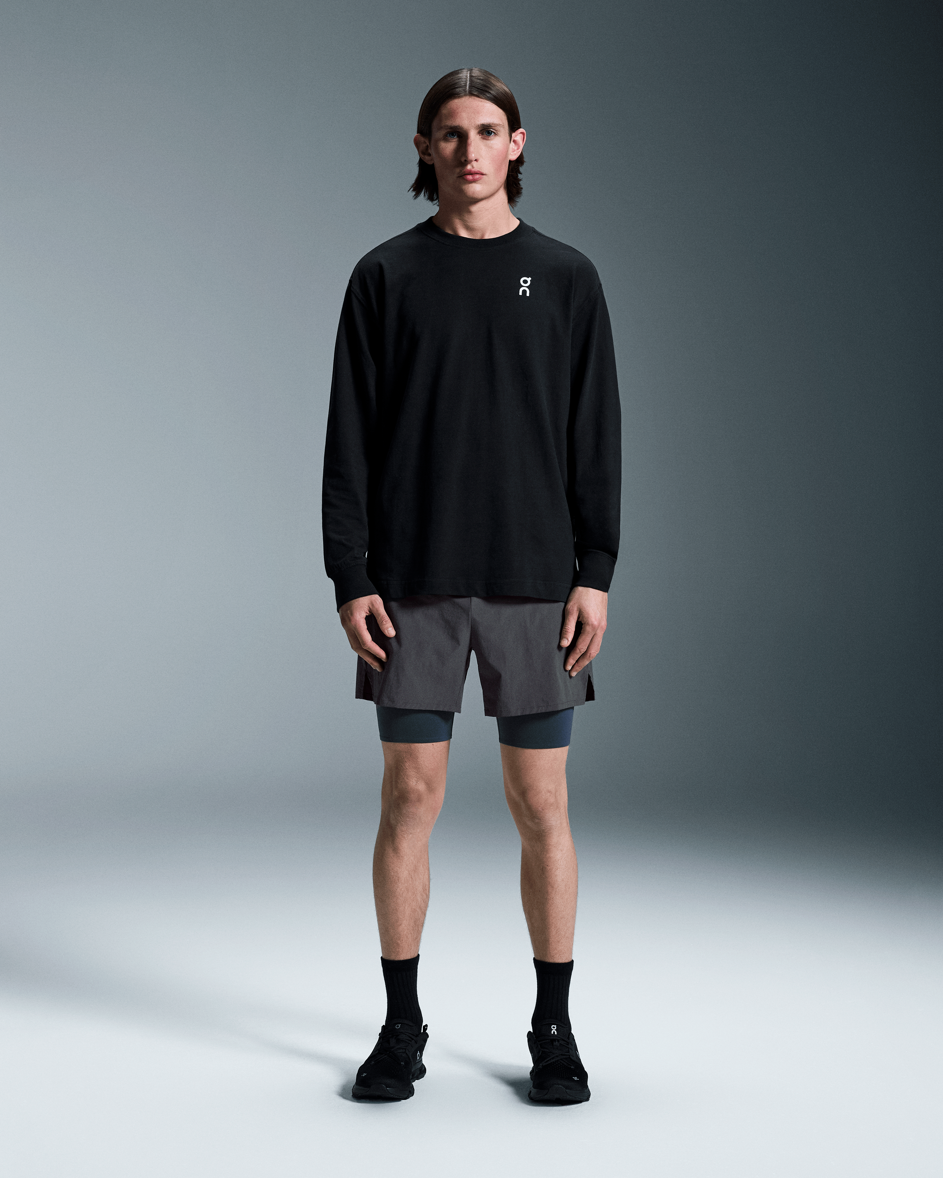 On Club Long-T Black Homme Hauts et t-shirts