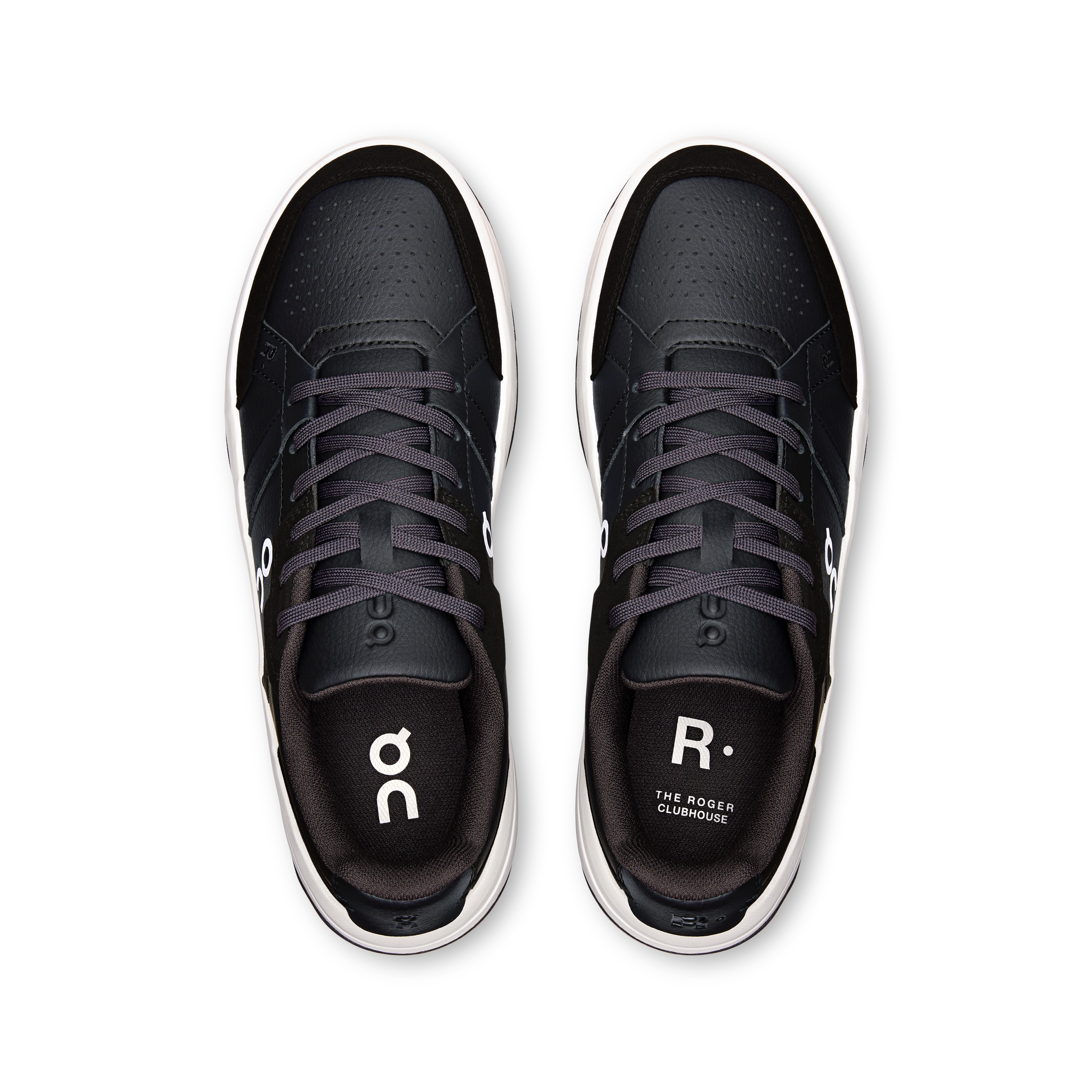 On THE ROGER Clubhouse Black & White Femme Tennis Chaussures