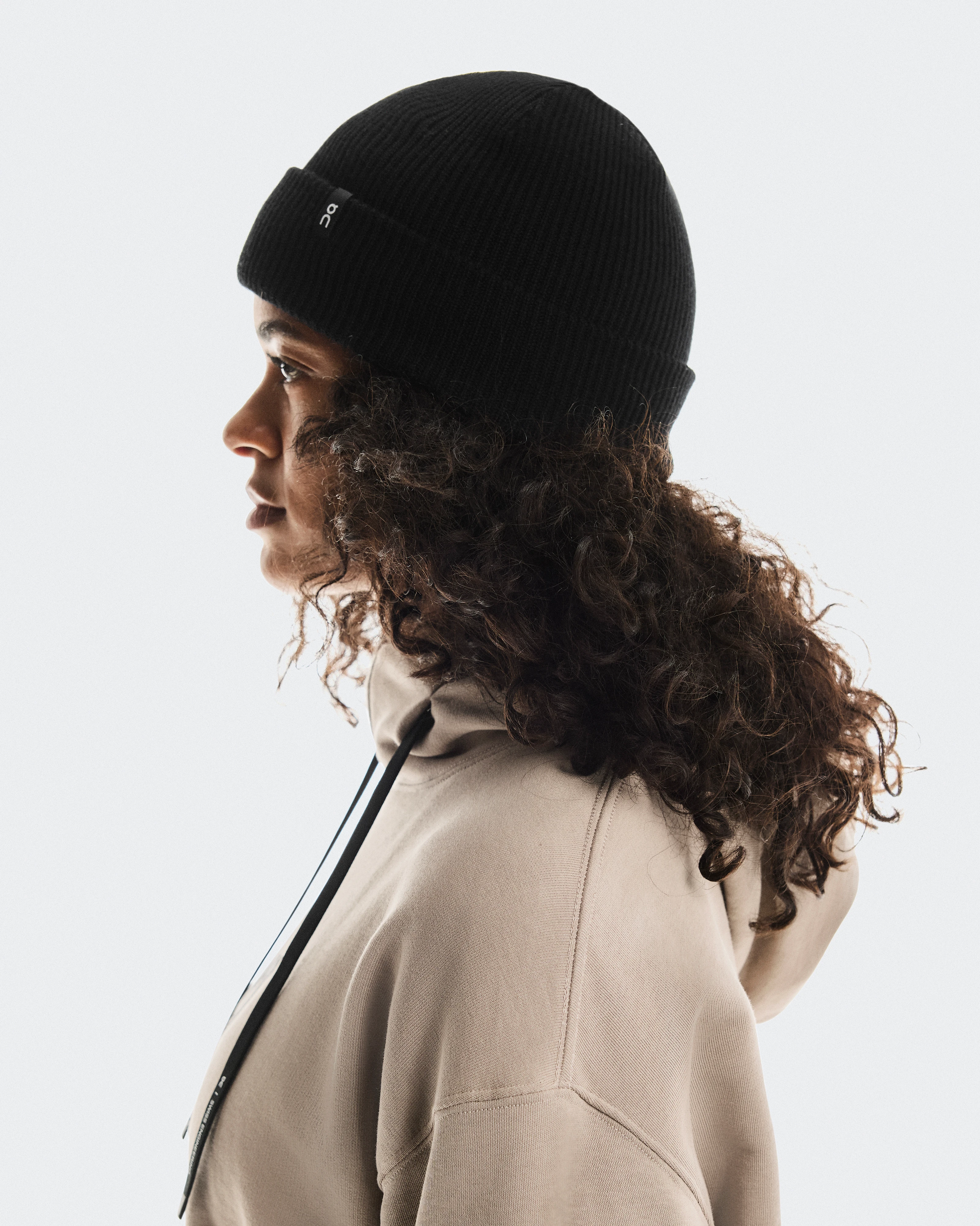 On Merino Beanie Black Unisexe Chapeaux