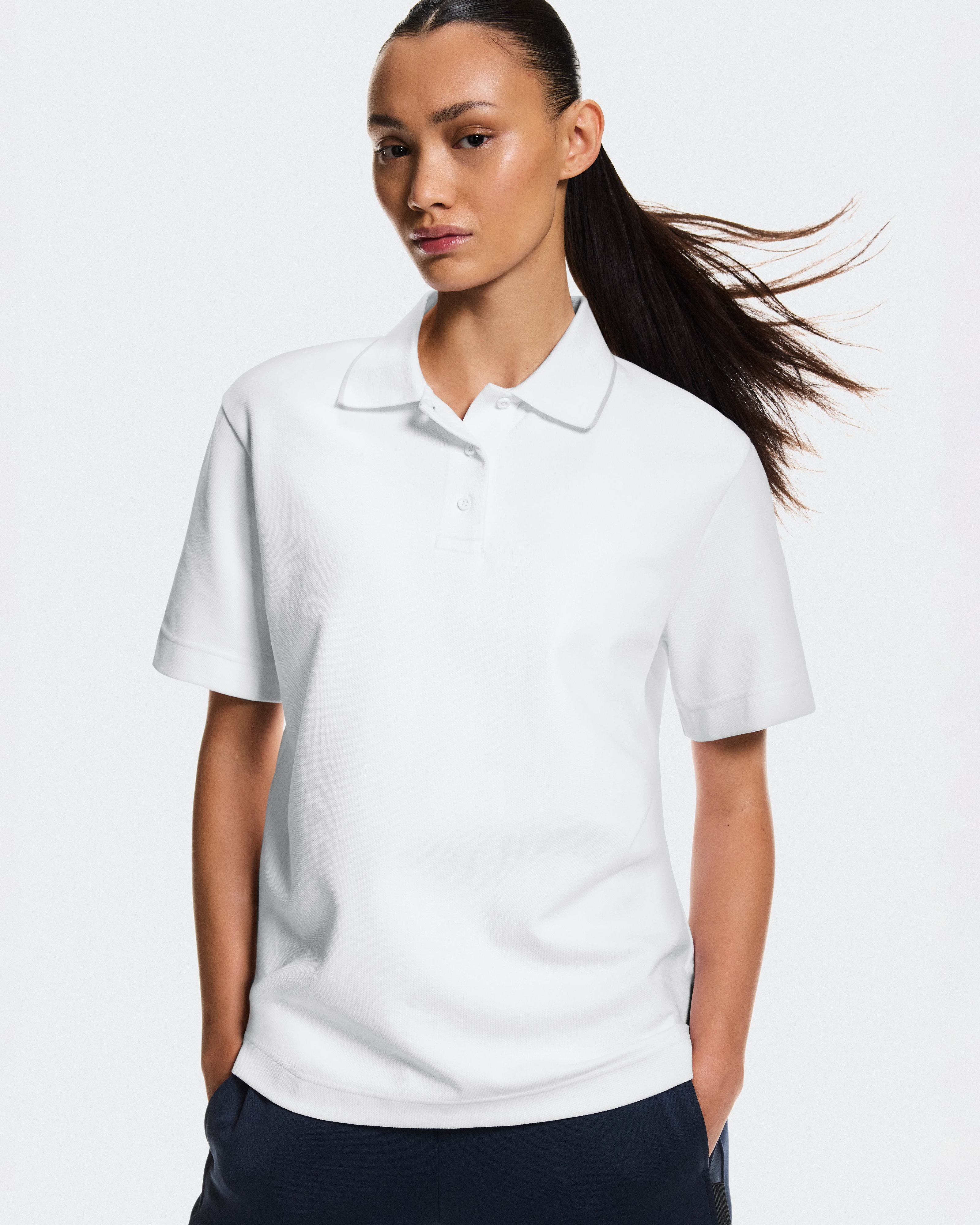 On Courtside Polo White & Sand Femme Hauts et t-shirts