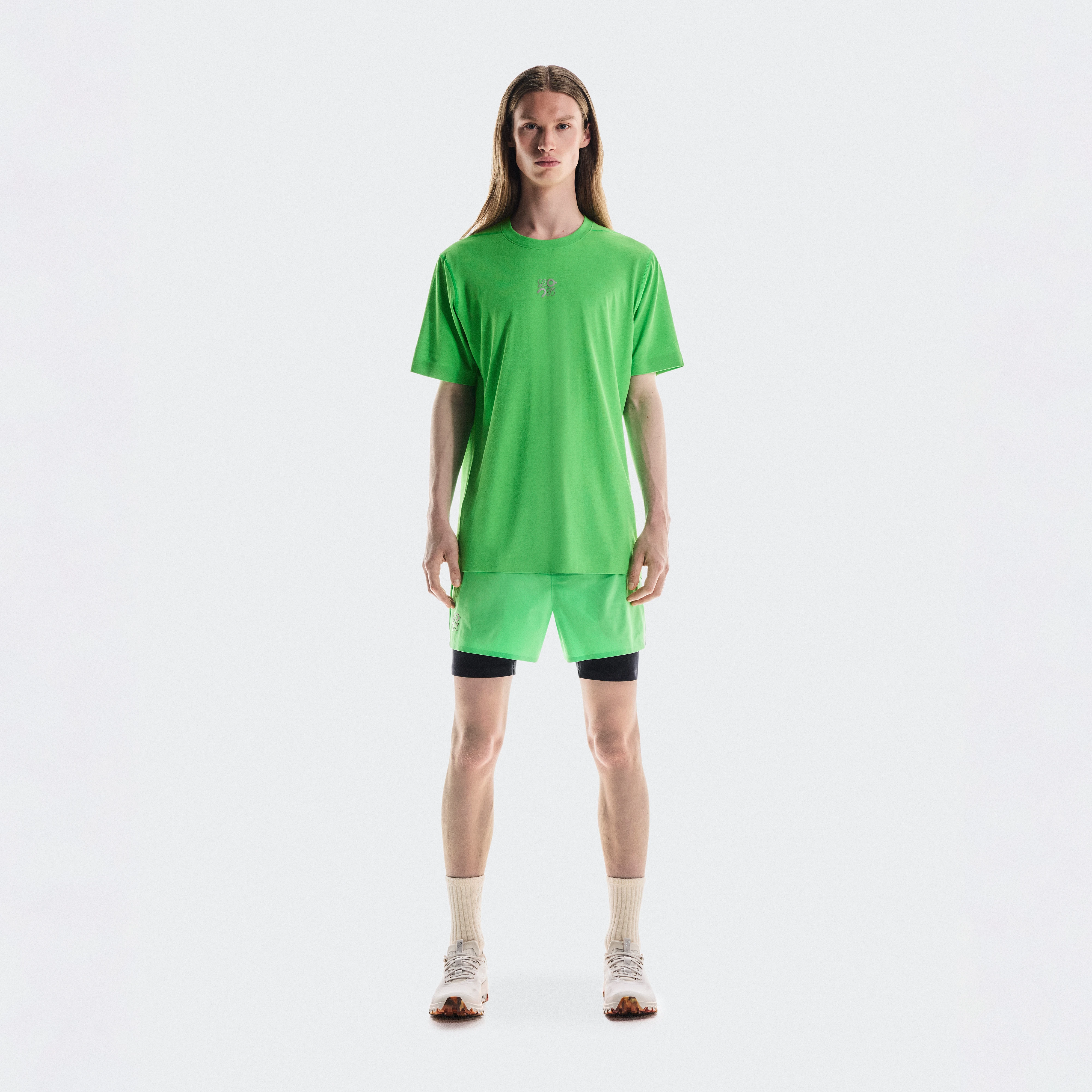 On Performance Shorts LOEWE Green Homme – Training, gym, running, quotidien Shorts