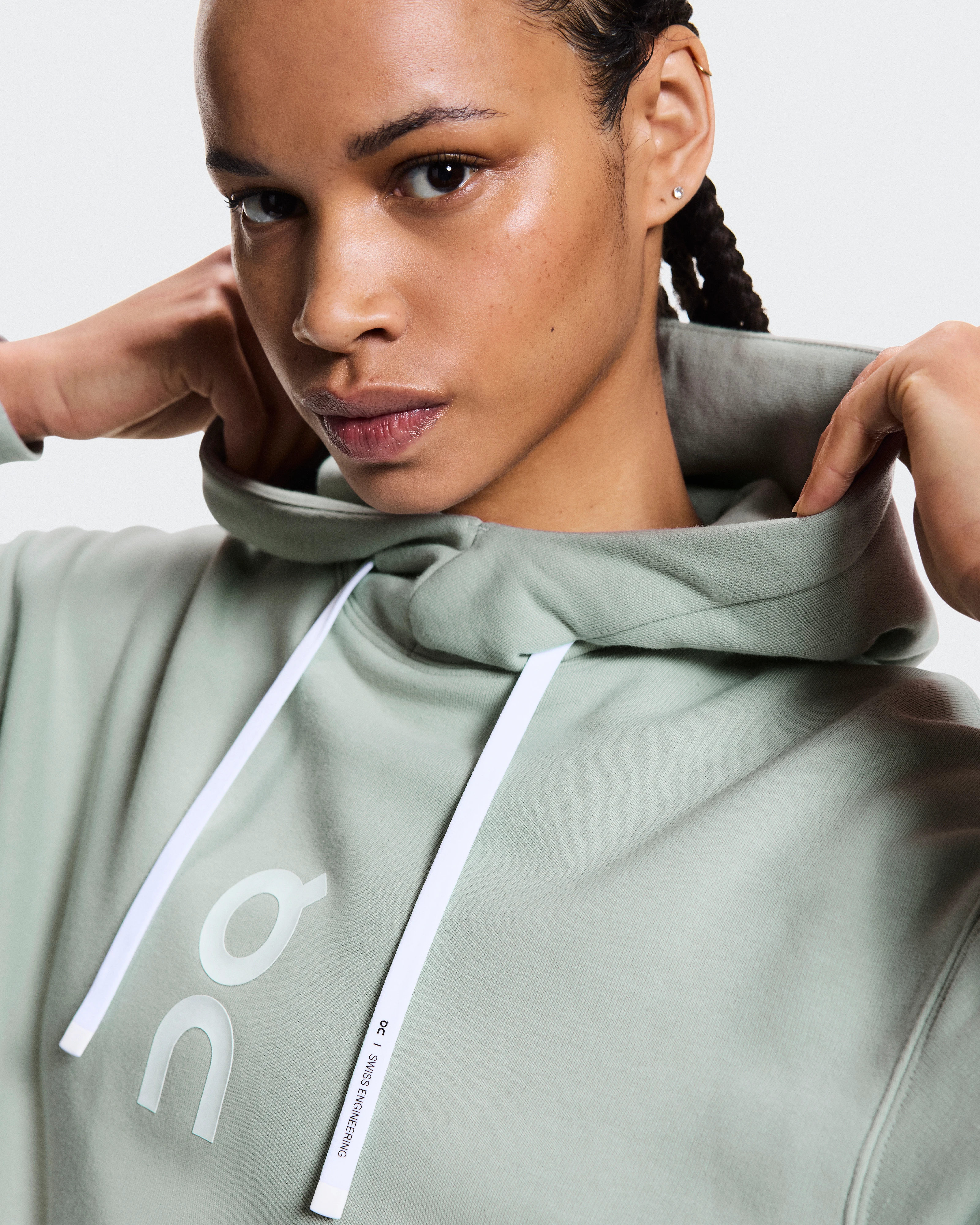 On Club Hoodie Mineral Femme Sweats à capuche et sweats