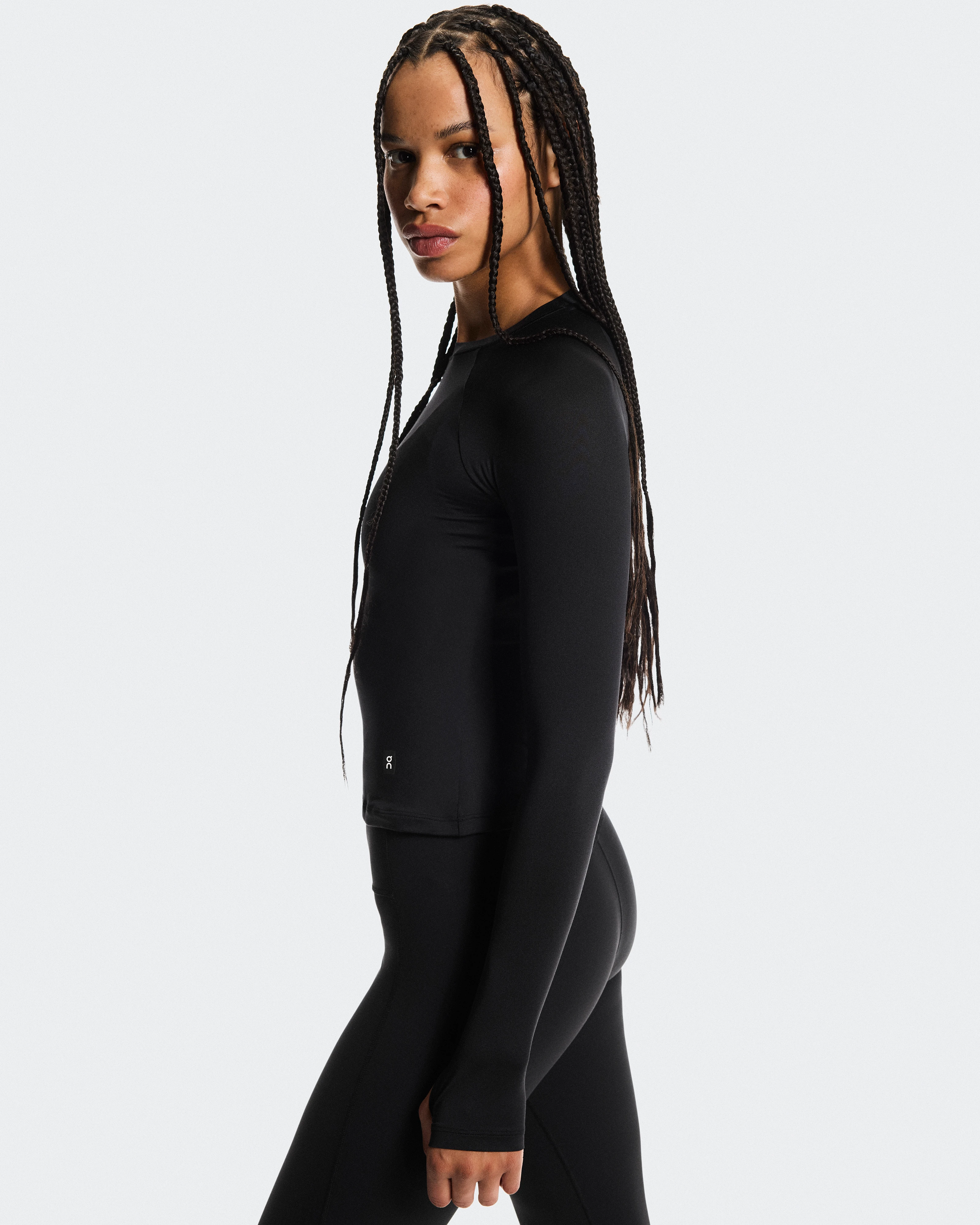On Studio Long-T Black Femme Hauts et t-shirts