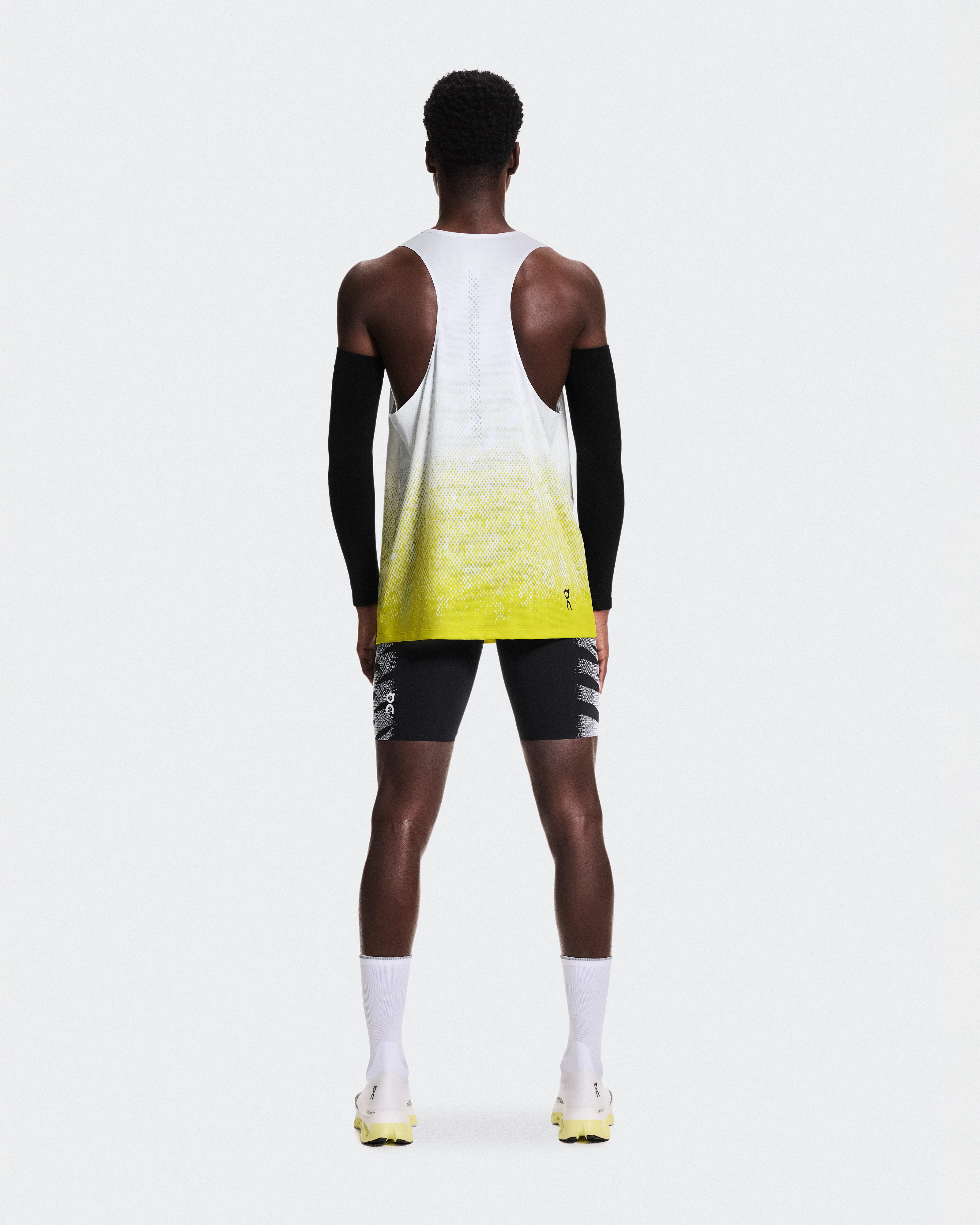 On Zero Singlet White & Lime Homme Hauts et t-shirts