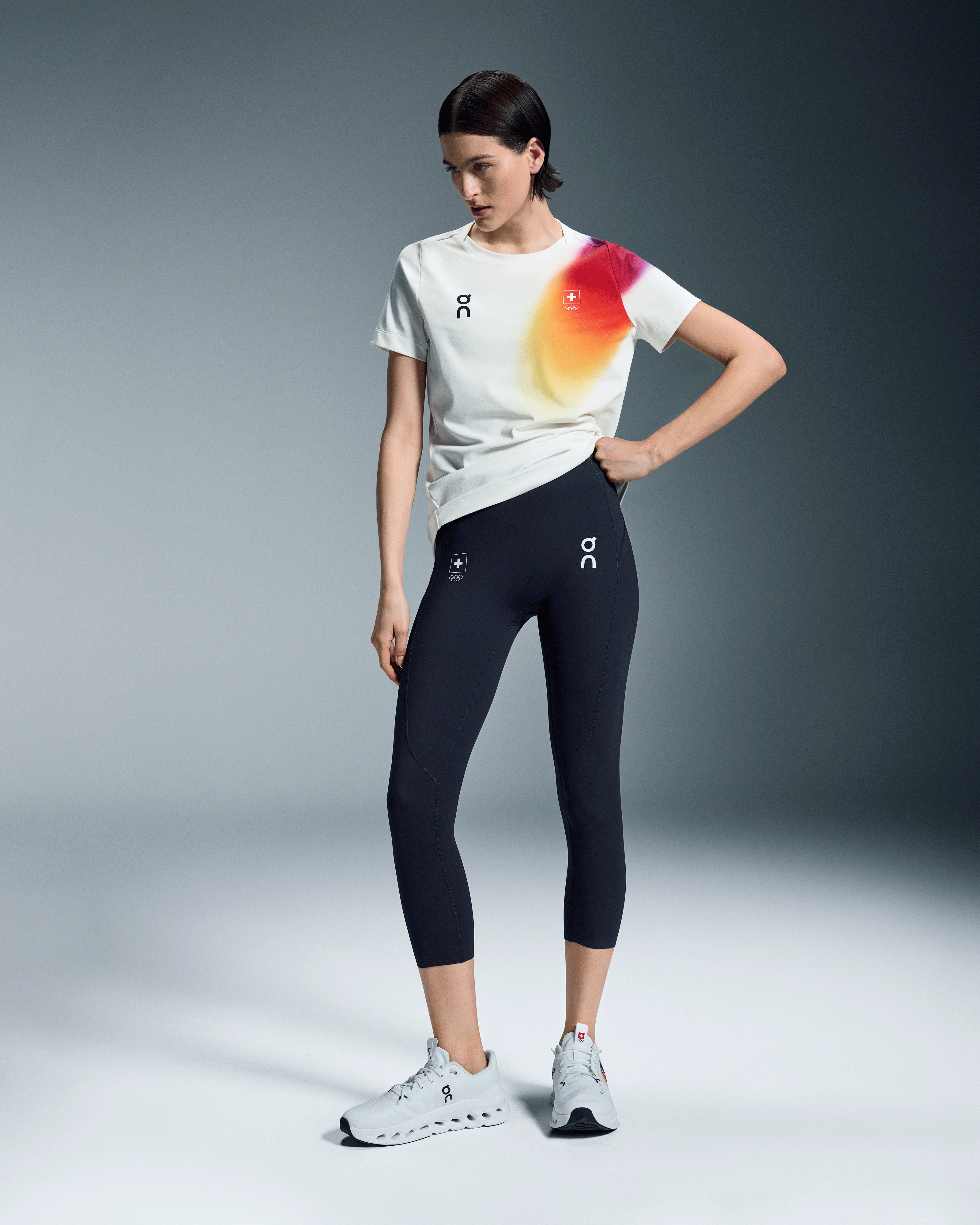 On Swiss Olympic 3/4 Tights Ink Femme Leggings
