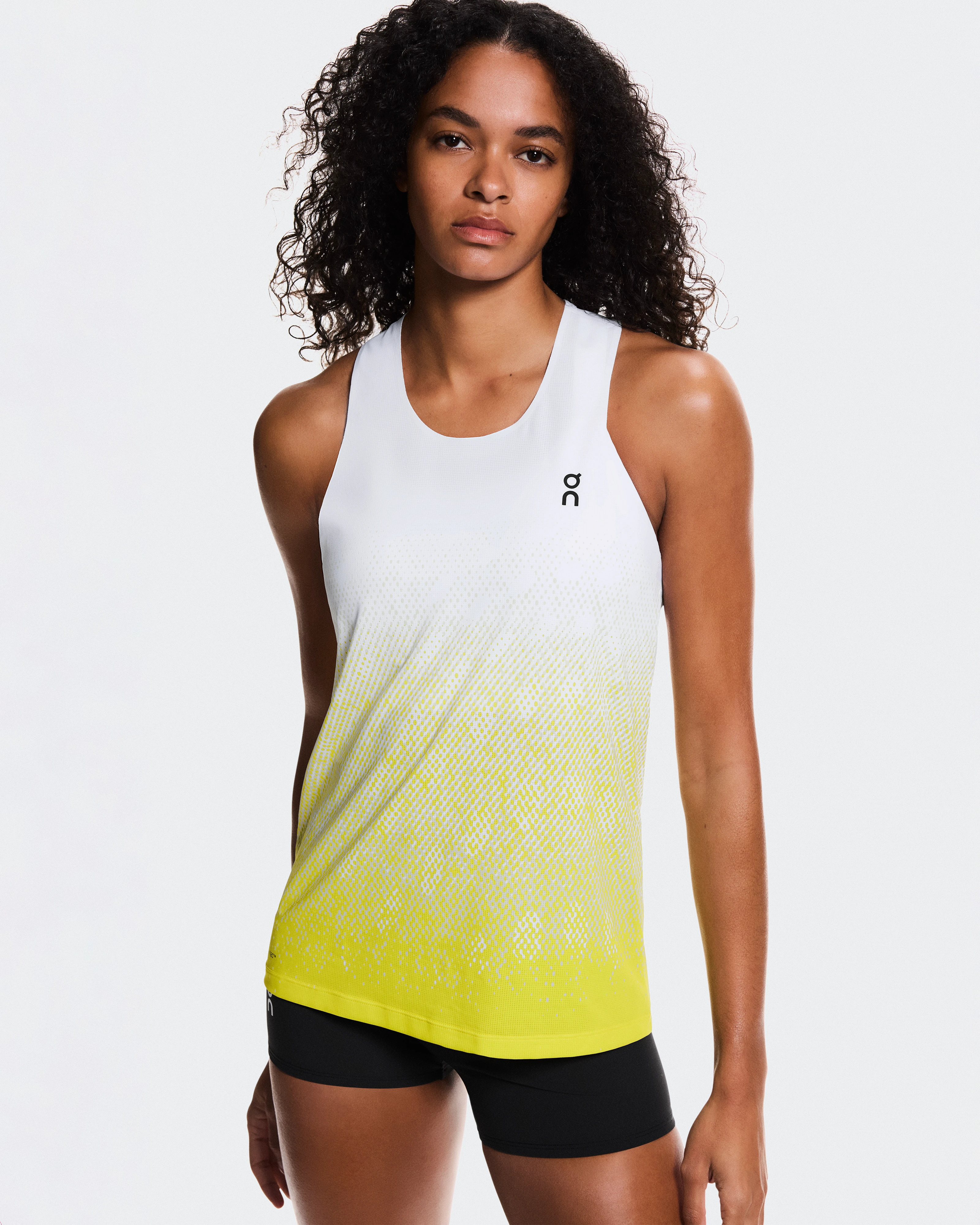 On Zero Singlet White & Lime Femme Hauts et t-shirts
