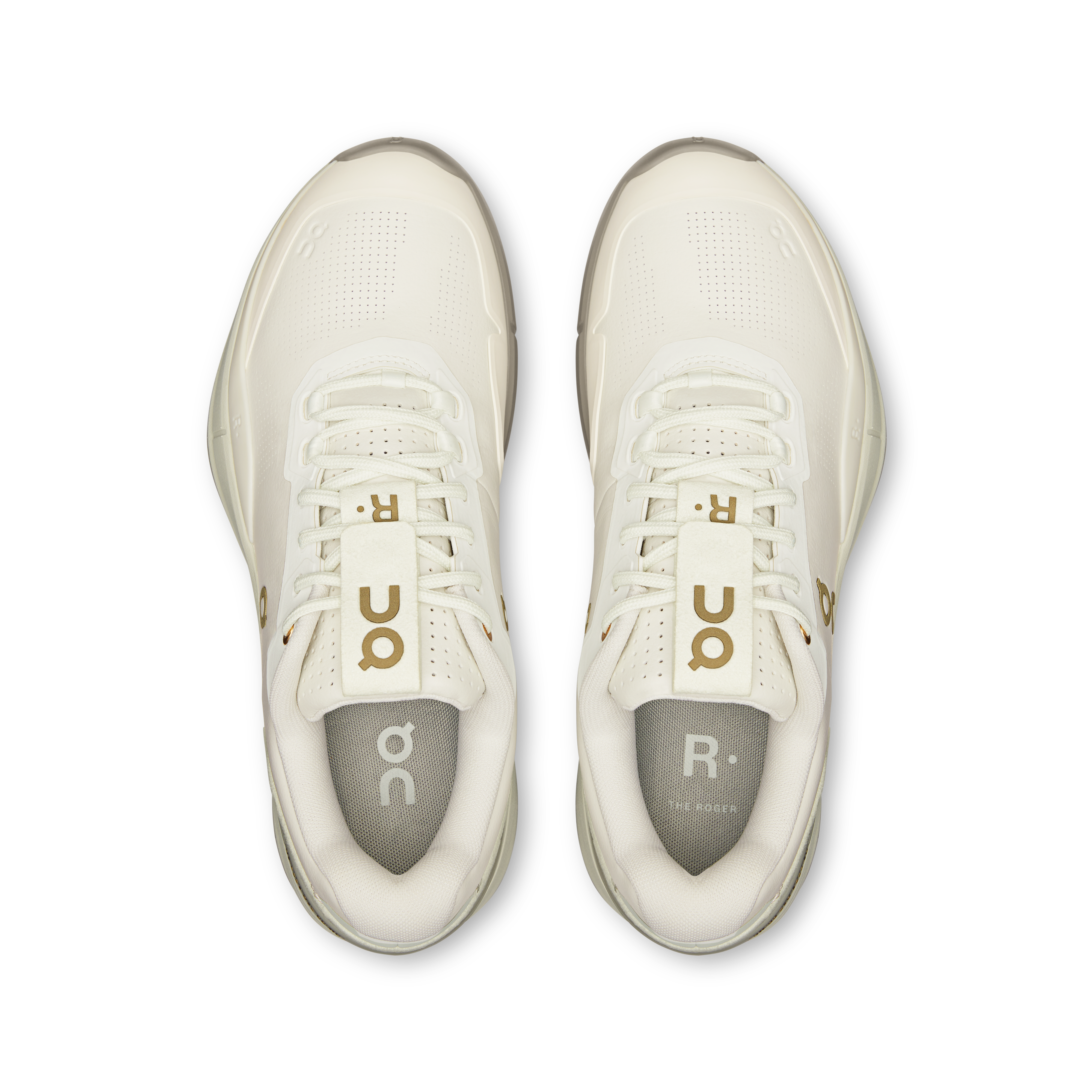 On THE ROGER Pro Ace Ivory & Fog Homme Tennis Chaussures