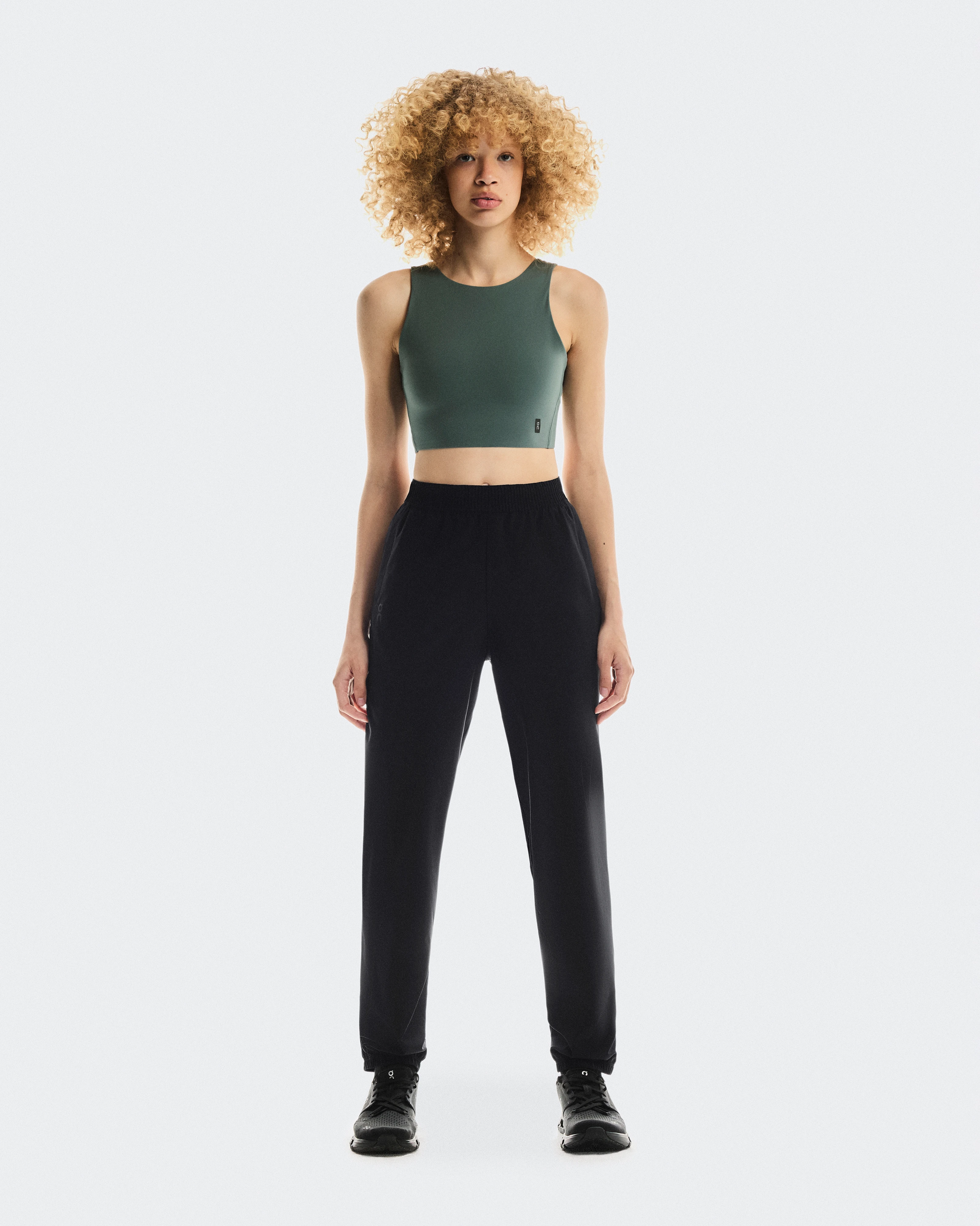 On Core 2-in-1 Crop Olive Femme Hauts et t-shirts