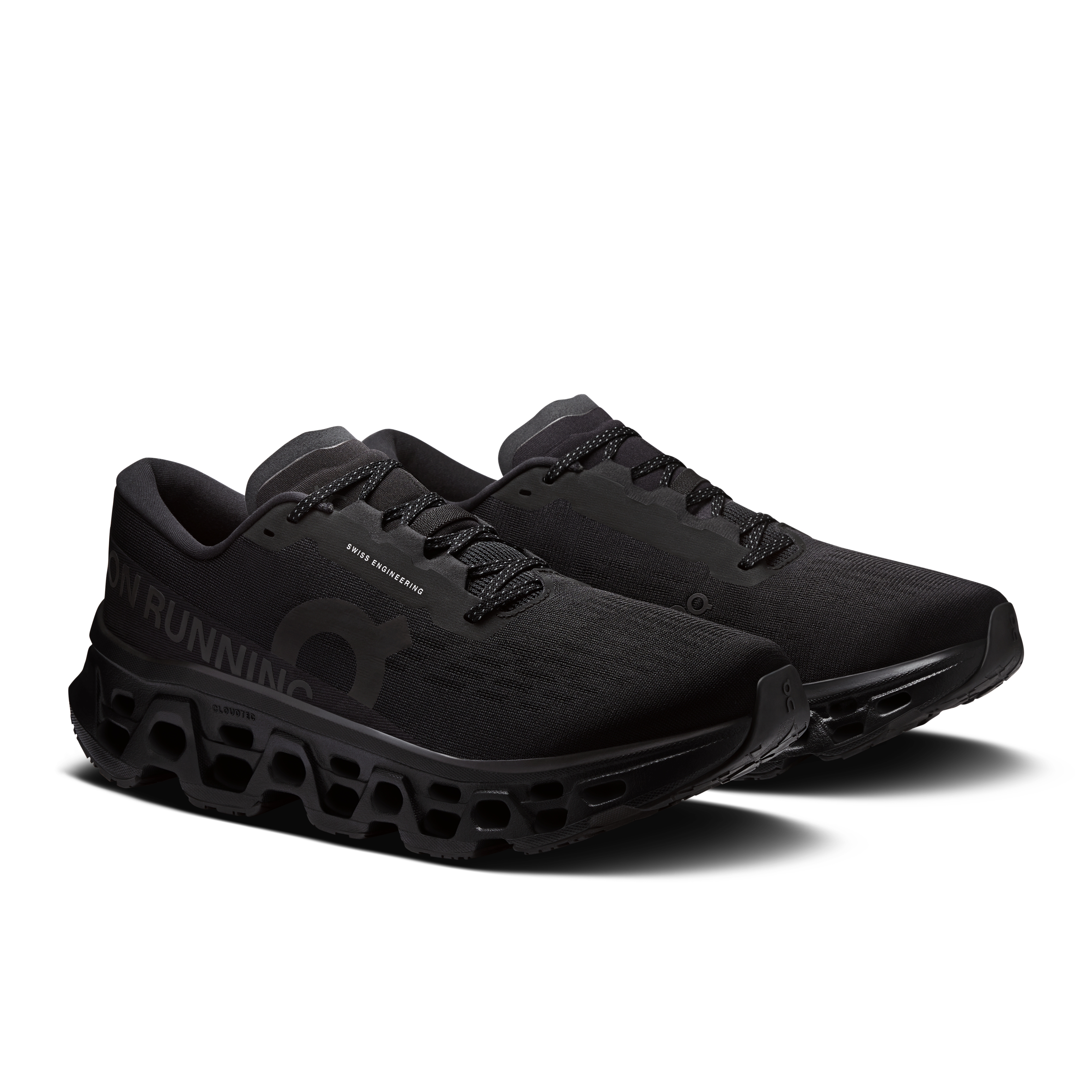 On Cloudmonster 3 Wide Black & Black Homme Running sur route Chaussures