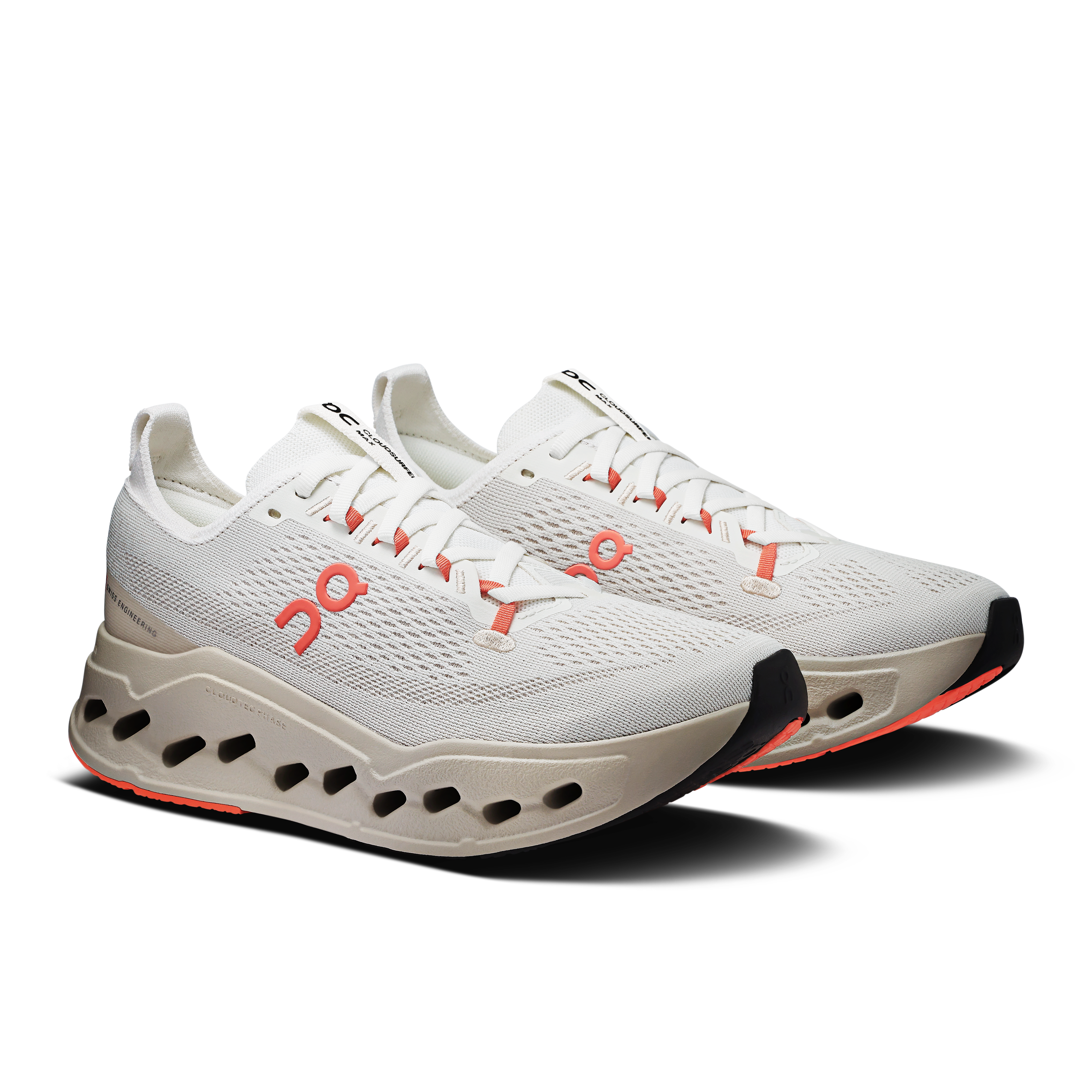 On Cloudsurfer Max Ivory & Salmon Femme Running sur route Chaussures