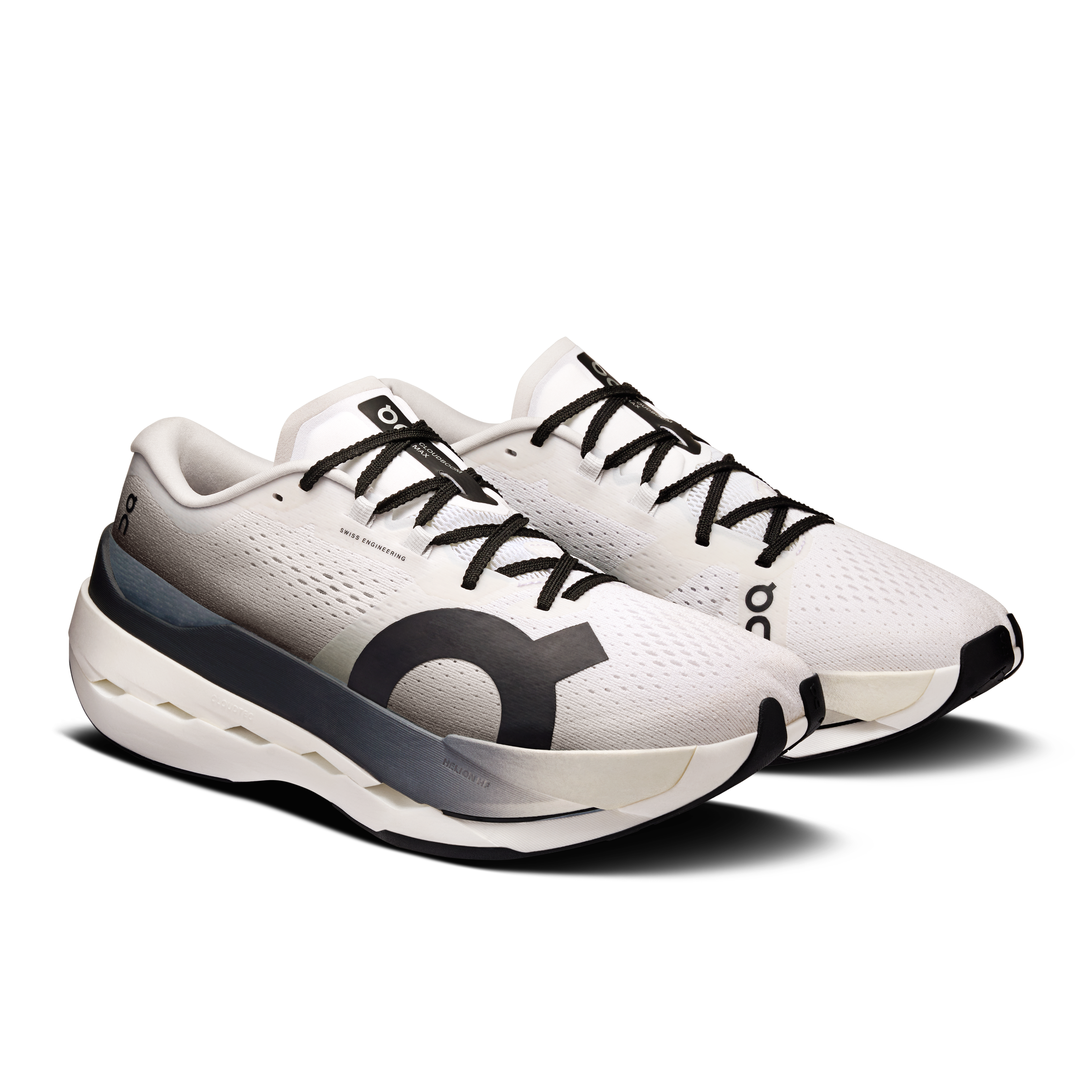 On Cloudboom Max White & Black Homme Running sur route Chaussures