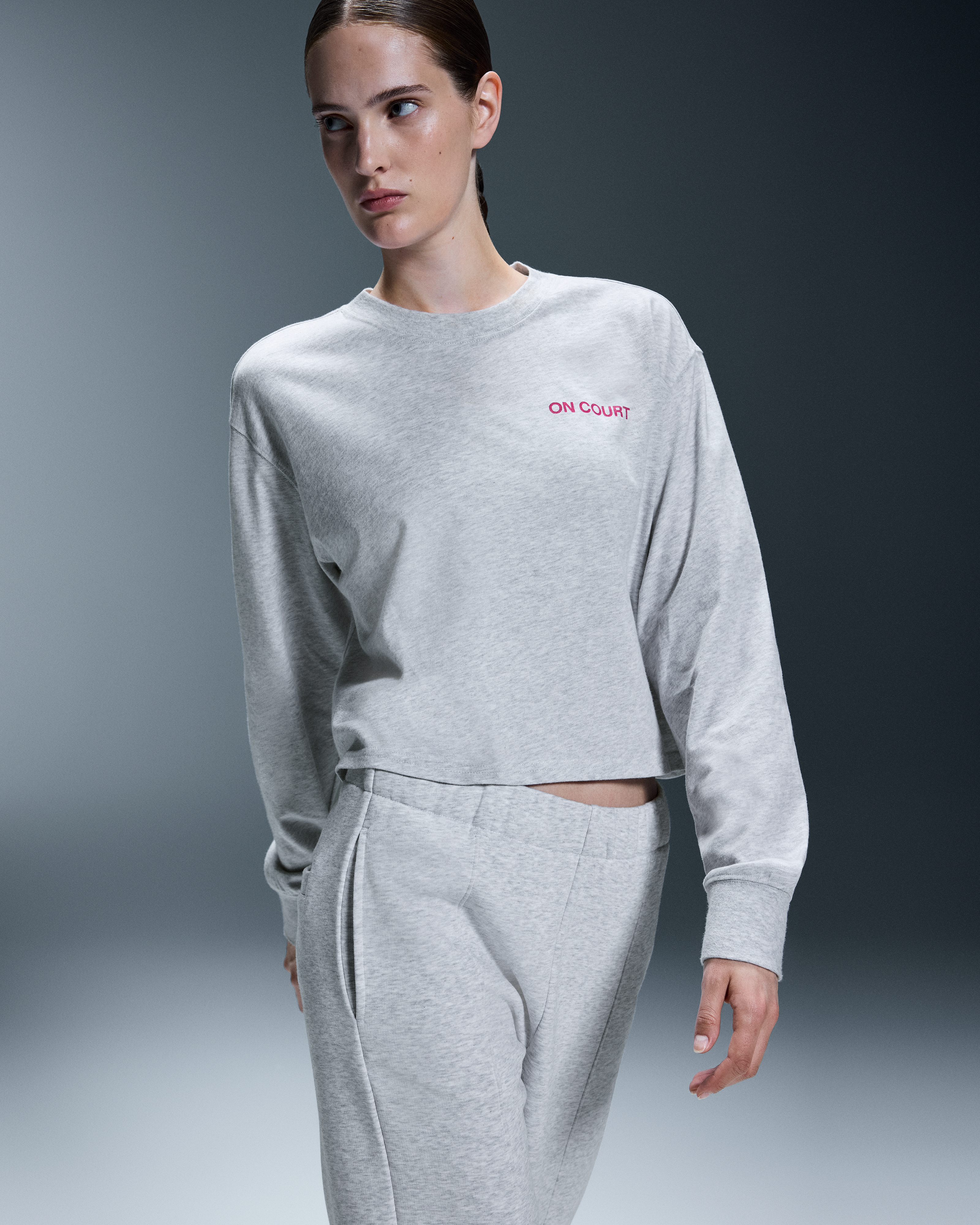 On Open Club Long-T Crop Crater Femme Hauts et t-shirts