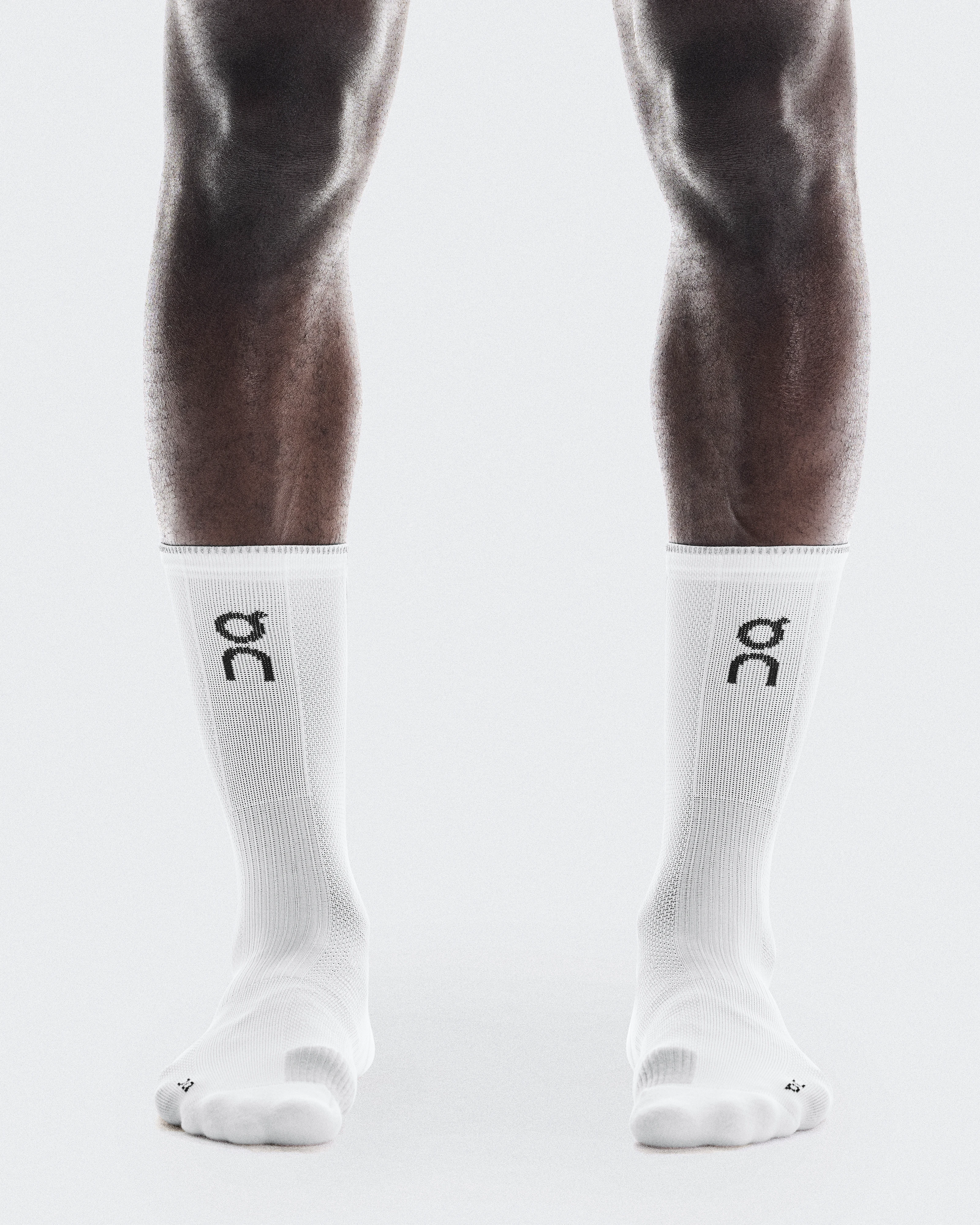 On Performance Run Sock High White & Glacier Unisexe Chaussettes