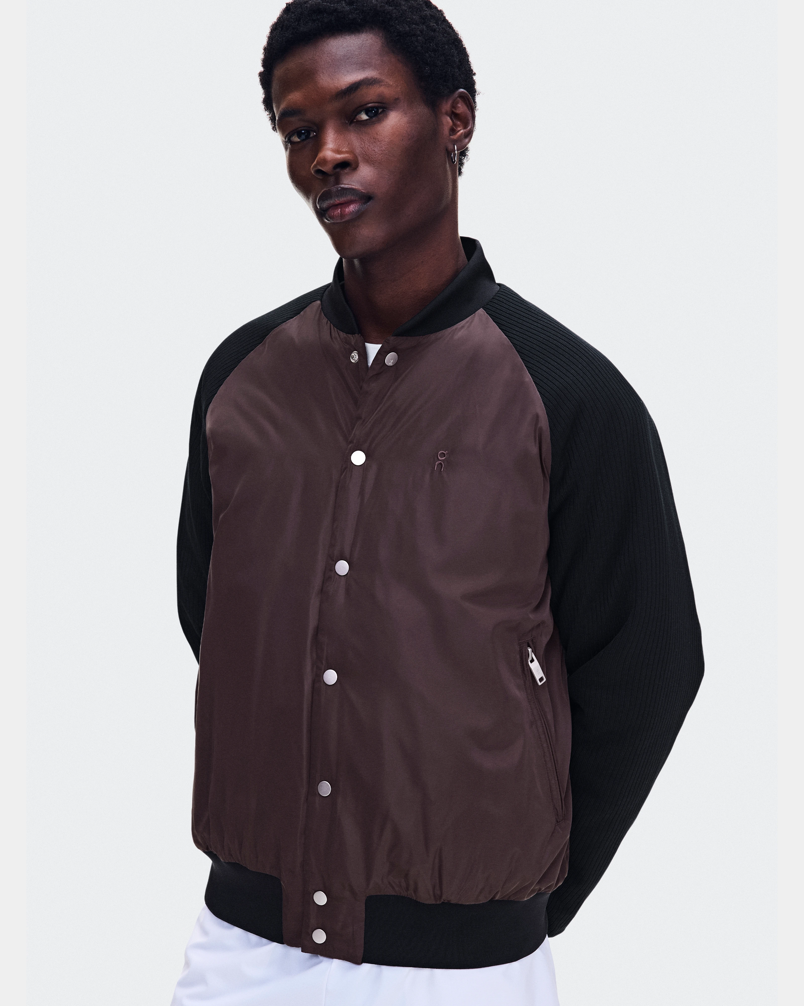 On Courtside Bomber Mulberry & Black Homme Vestes