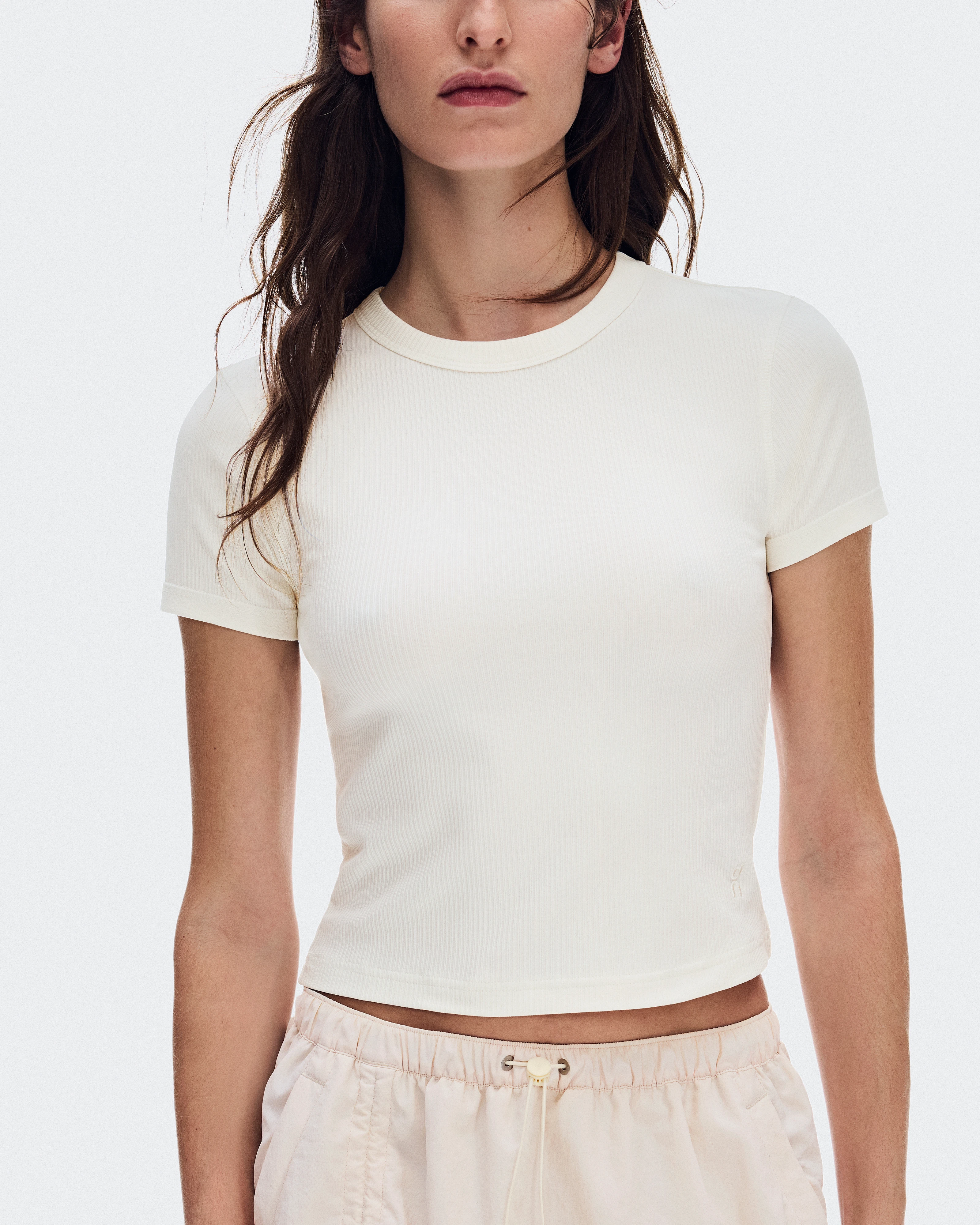 On All-Day Ribbed T-Shirt Ivory Femme Hauts et t-shirts
