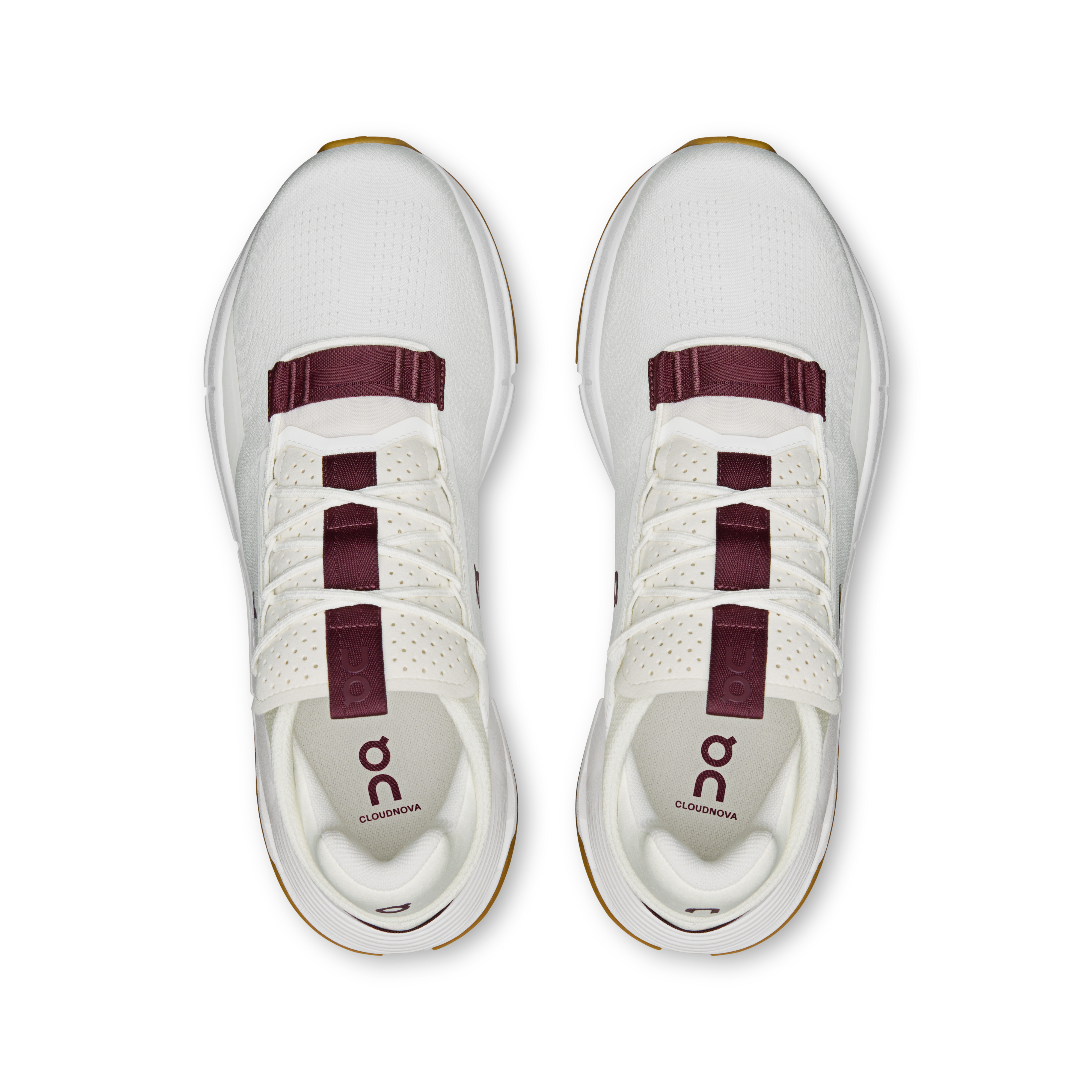On Cloudnova 2 Ivory & Maroon Homme Active Life Chaussures