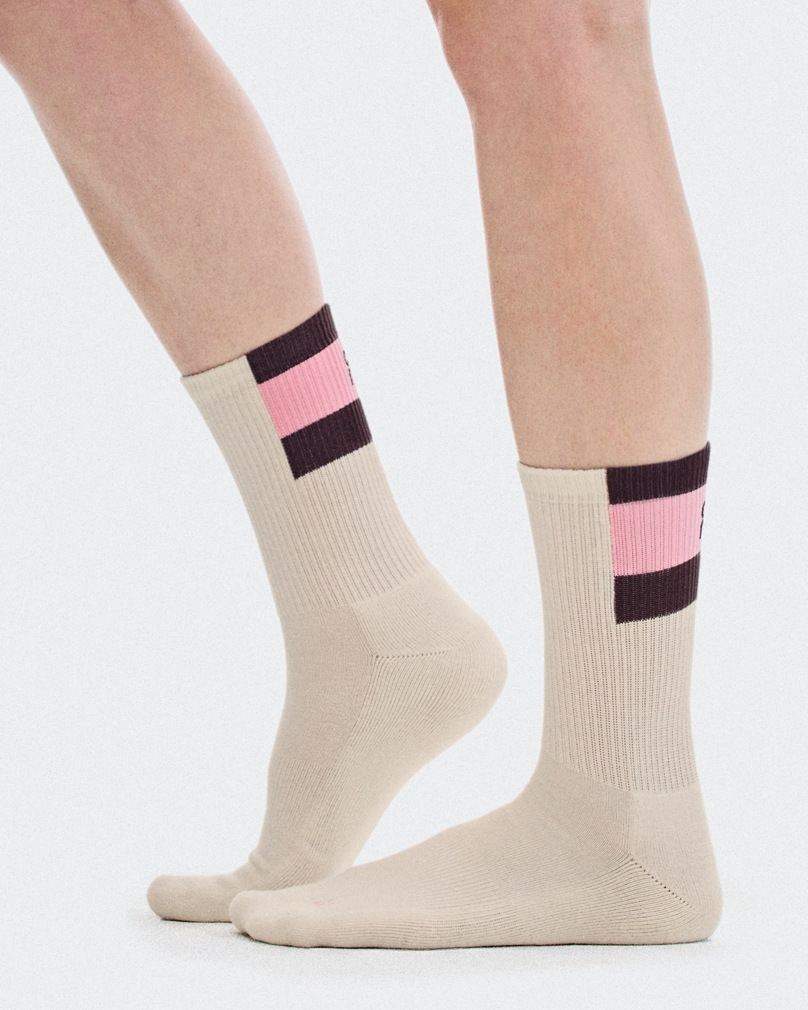 On Courtside Sock High 2P Ivory & Mulberry Unisexe Chaussettes