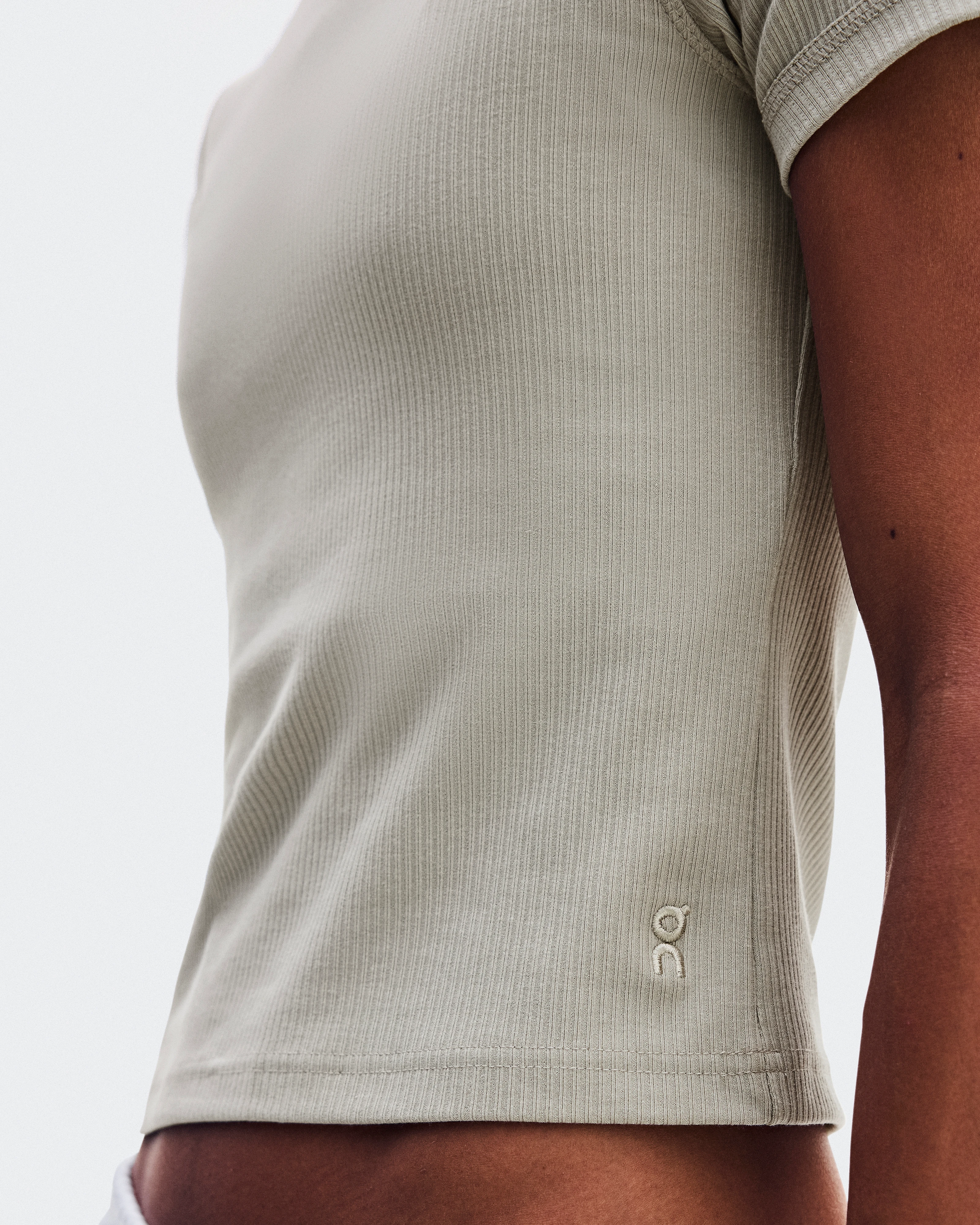 On All-Day Ribbed T-Shirt Brume Femme Hauts et t-shirts